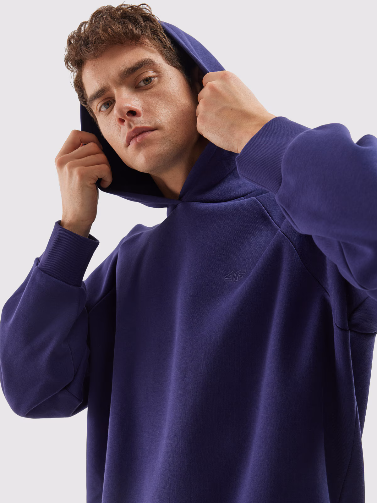 Bluza dresowa nierozpinana z kapturem uniseks - granatowa