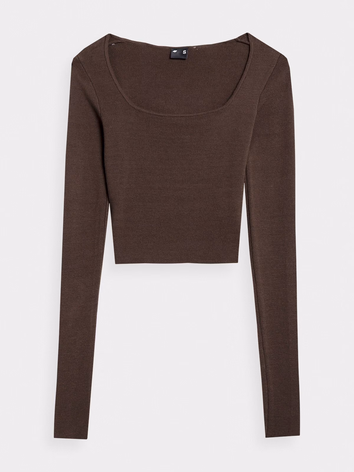 Longsleeve crop-top slim gładki damski