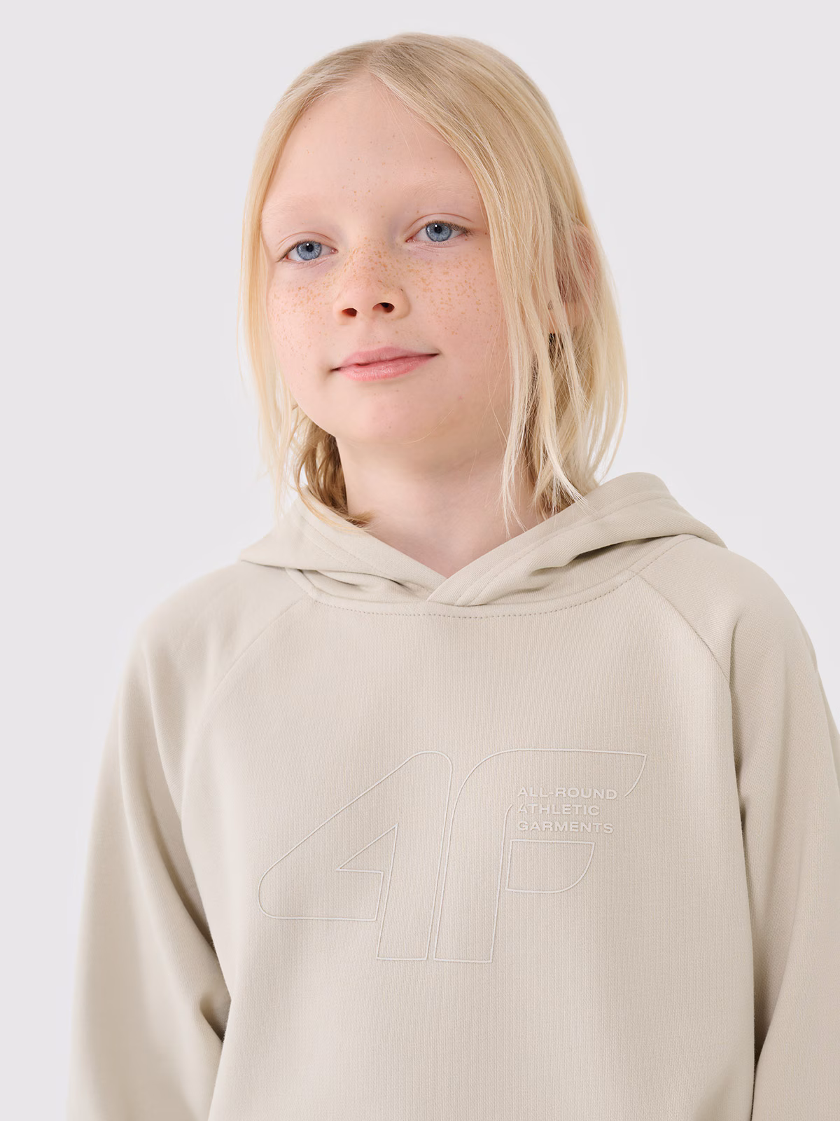 Bluza dresowa nierozpinana z kapturem chłopięca - pomarańczowa