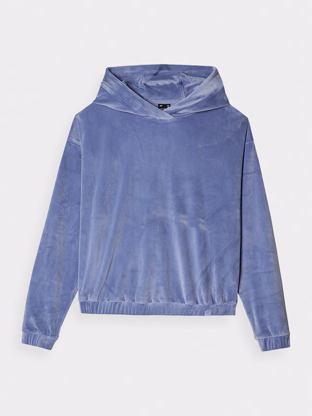 Bluza dresowa z weluru nierozpinana z kapturem damska - beżowa