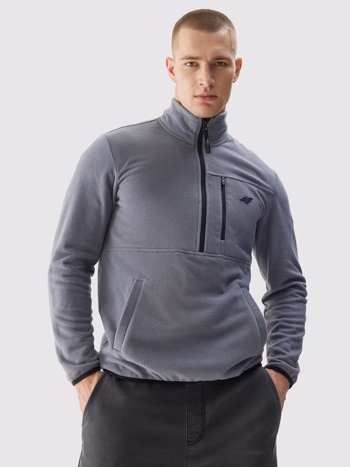 Polar ze stójką i suwakiem 1/2 męski - czarny