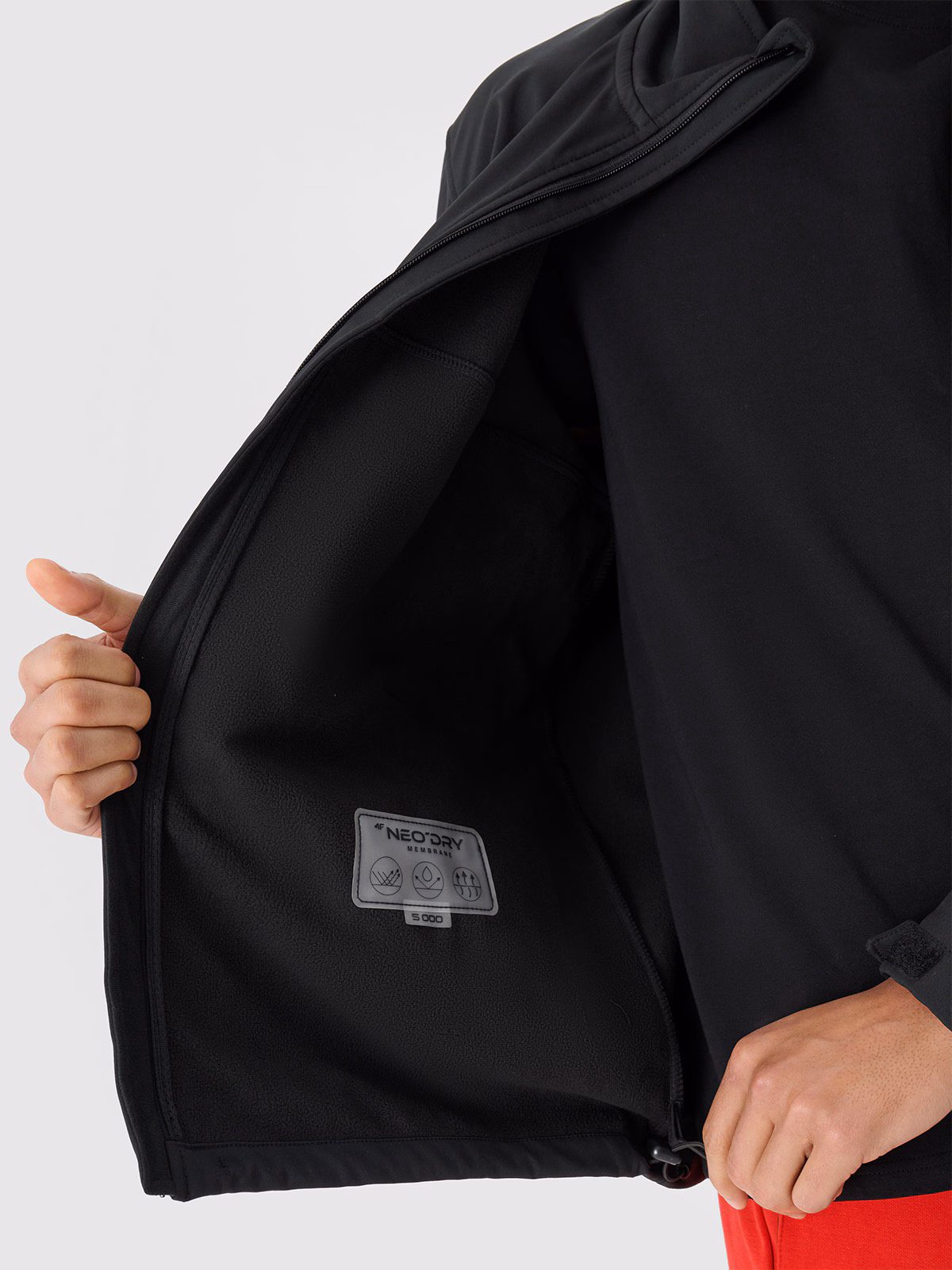 Softshell wiatroodporny membrana 5000 męski - czarny