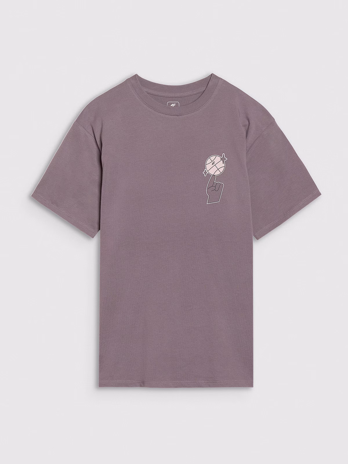 T-shirt oversize z nadrukiem chłopięcy - czerwony