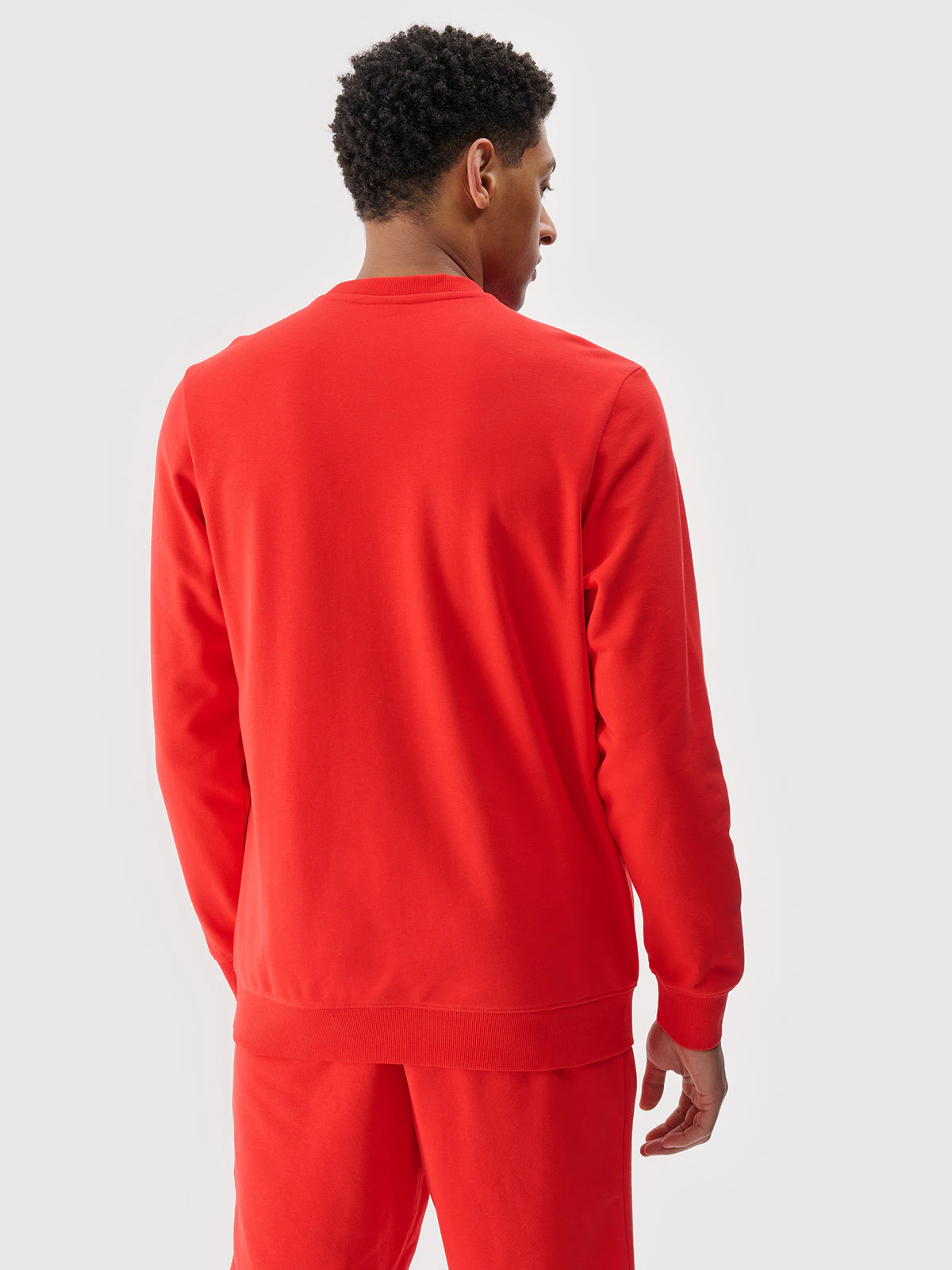 Bluza dresowa nierozpinana bez kaptura męska - czerwona