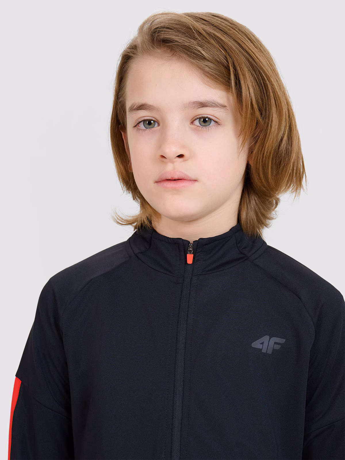 Bluza sportowa rozpinana bez kaptura chłopięca - czarna