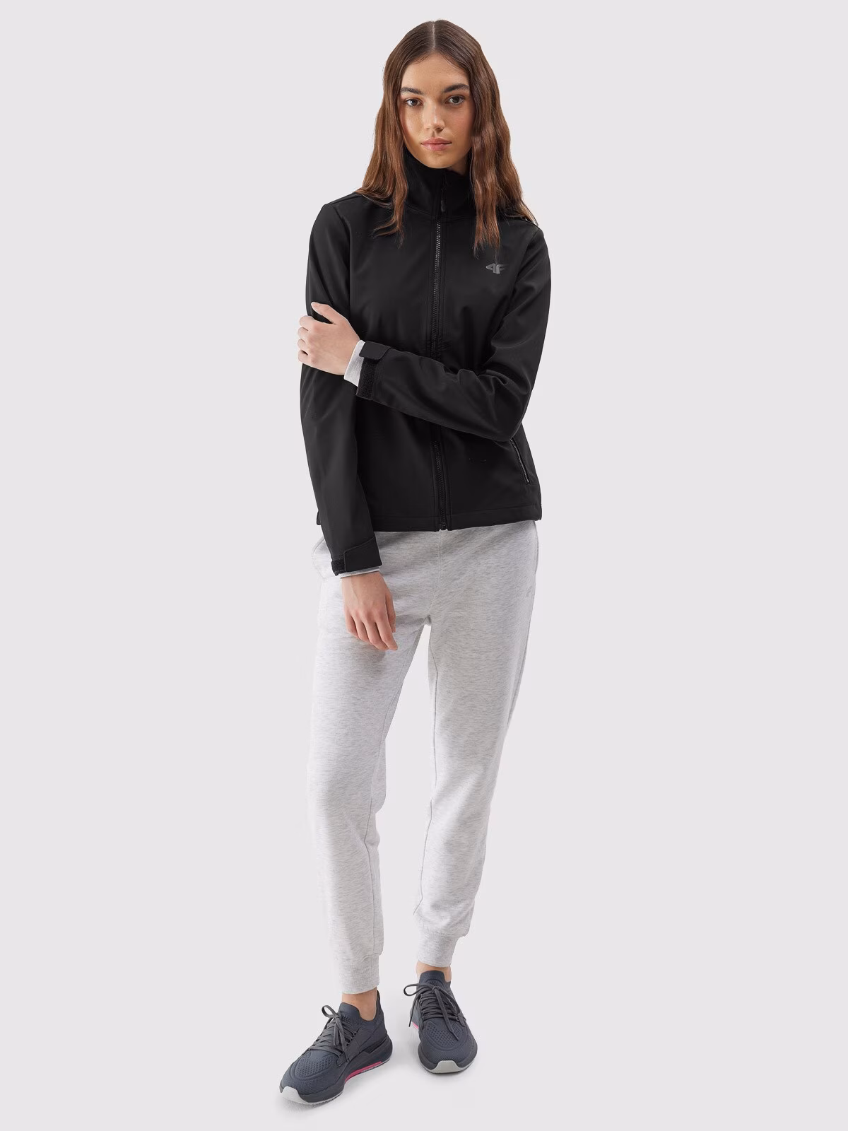 Kurtka softshell wiatroodporna membrana 5000 damska - czarna