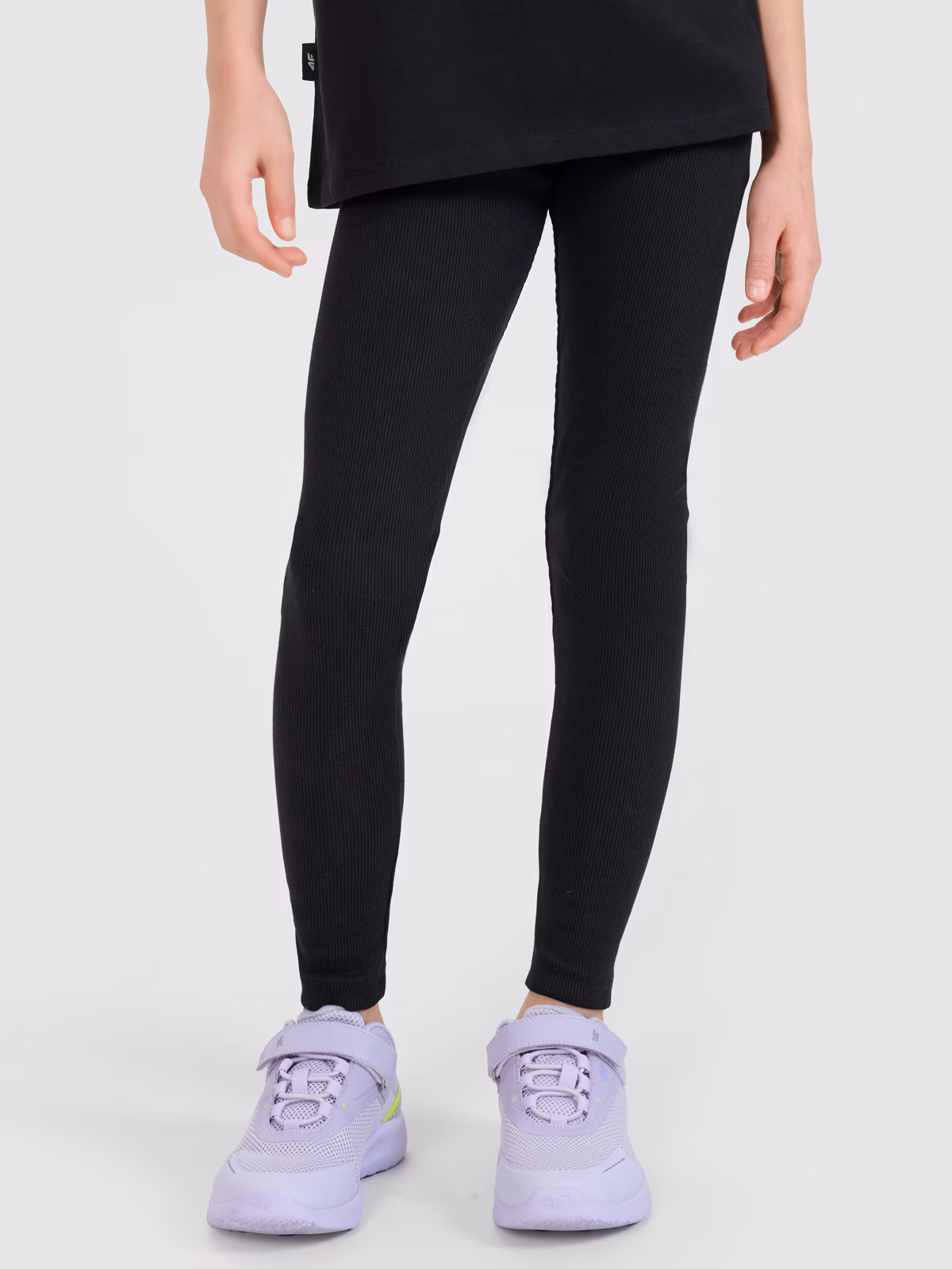 Legginsy dzianinowe dziewczęce - czarne