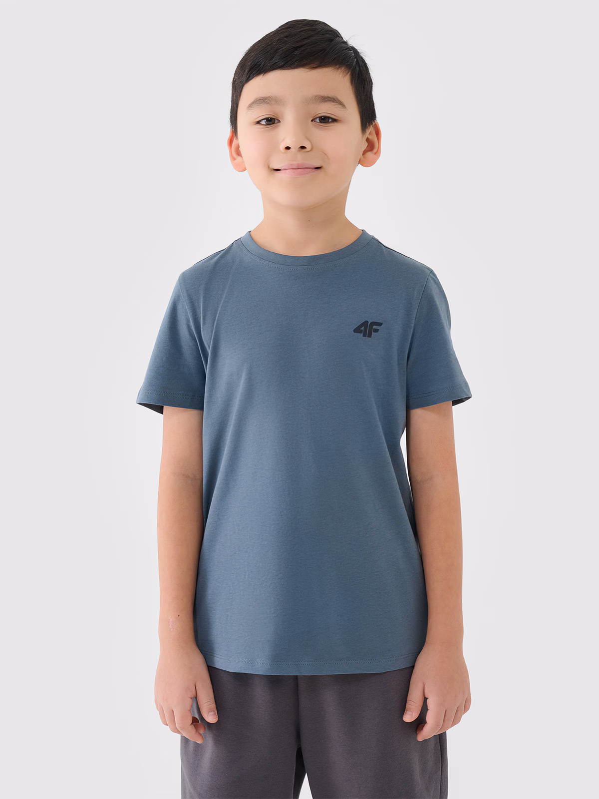 T-shirt regular gładki chłopięcy - czerwony