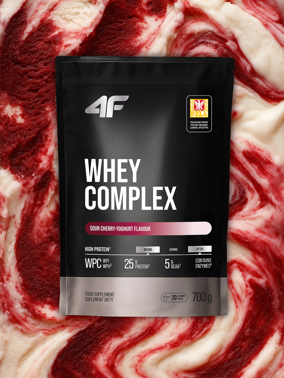 WHEY - WPC+WPI+WPH - complex białek serwatkowych (700 g) jogurtowo-wiśniowy