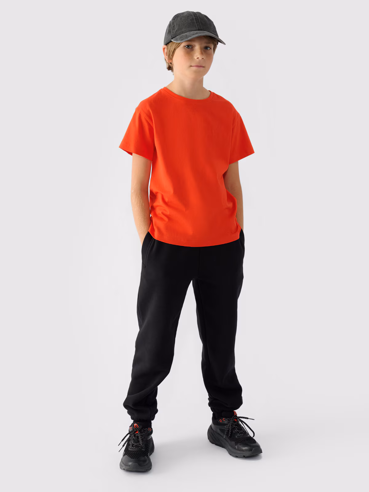 T-shirt gładki chłopięcy - szary