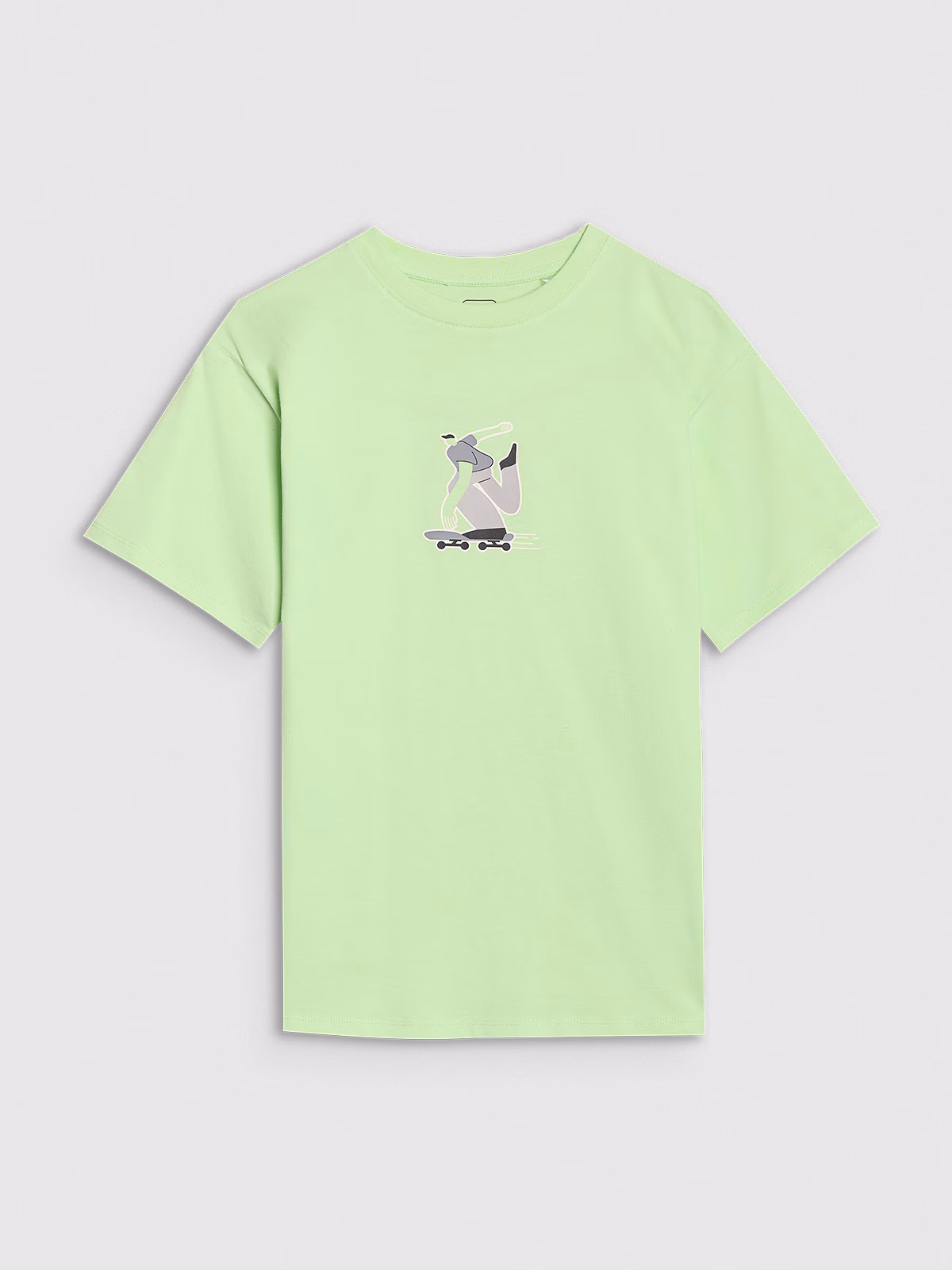 T-shirt oversize z nadrukiem chłopięcy - żółty