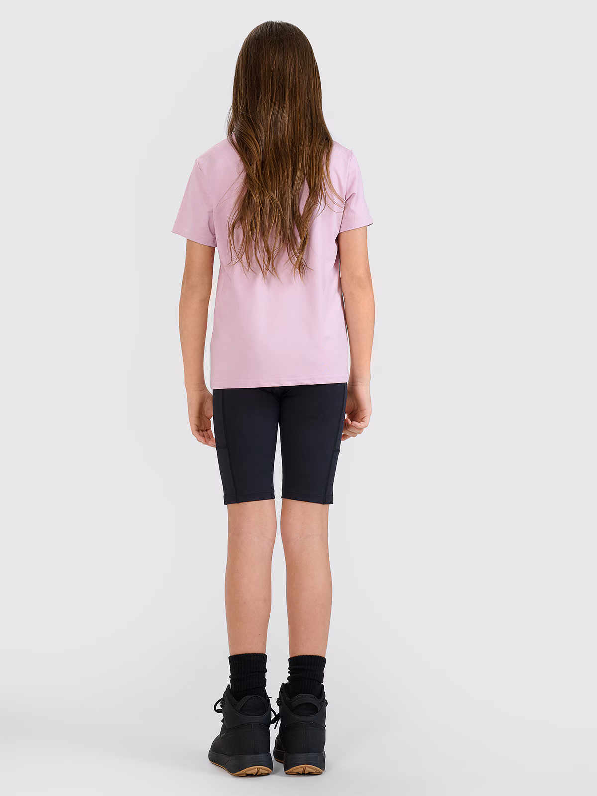 Legginsy kolarki trekkingowe szybkoschnące dziewczęce - czarne