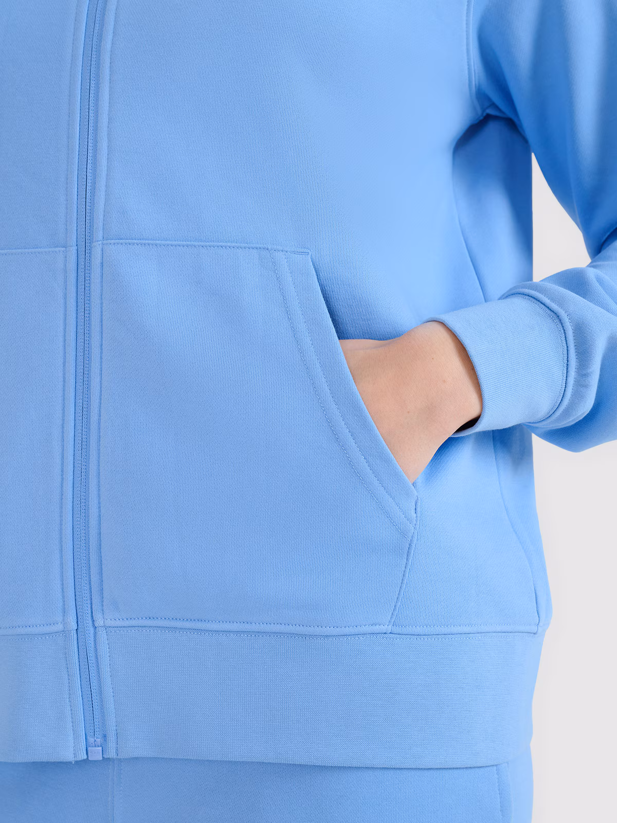 Bluza dresowa rozpinana z kapturem damska - granatowa