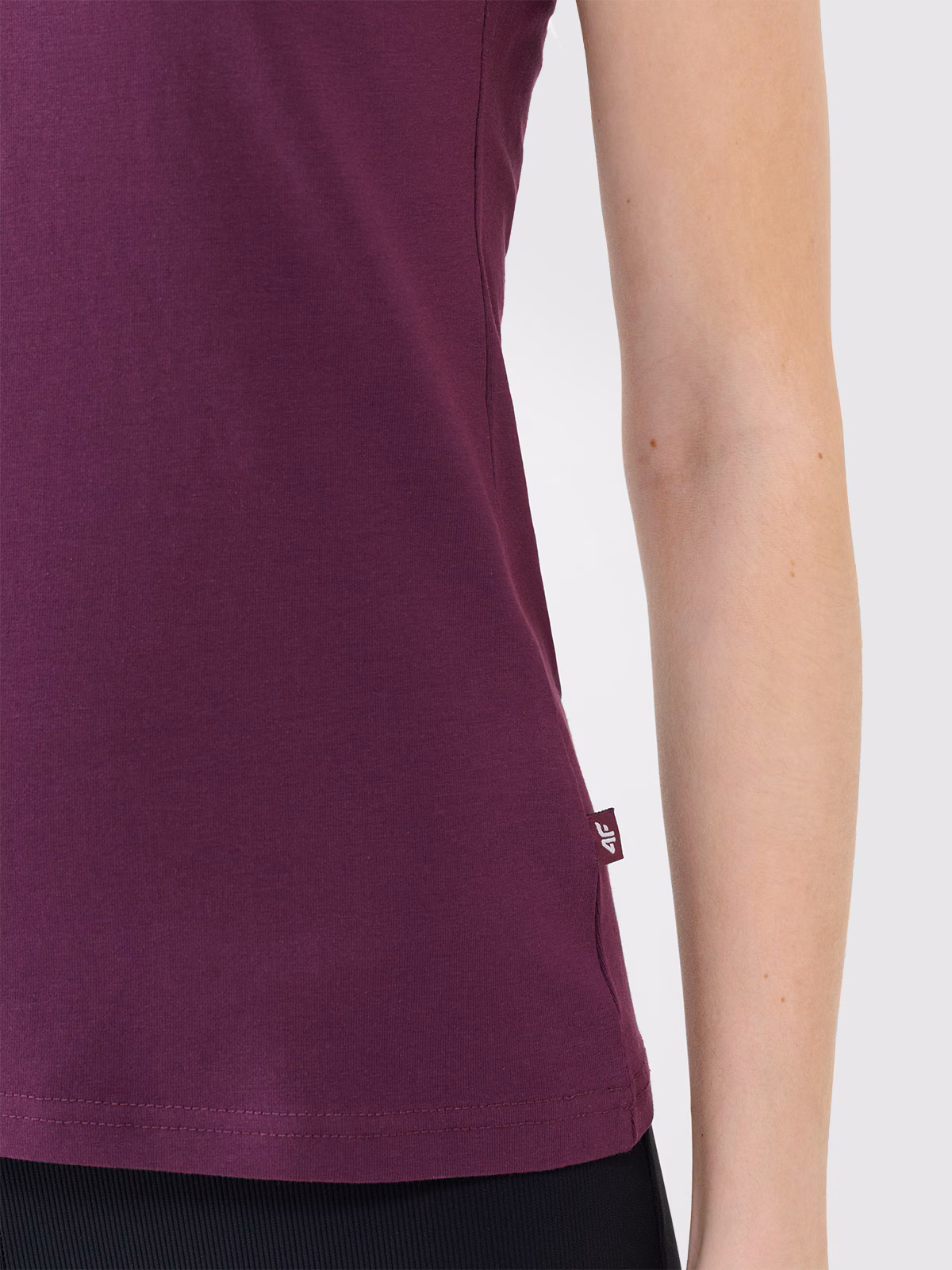 T-shirt slim gładki damski - biały