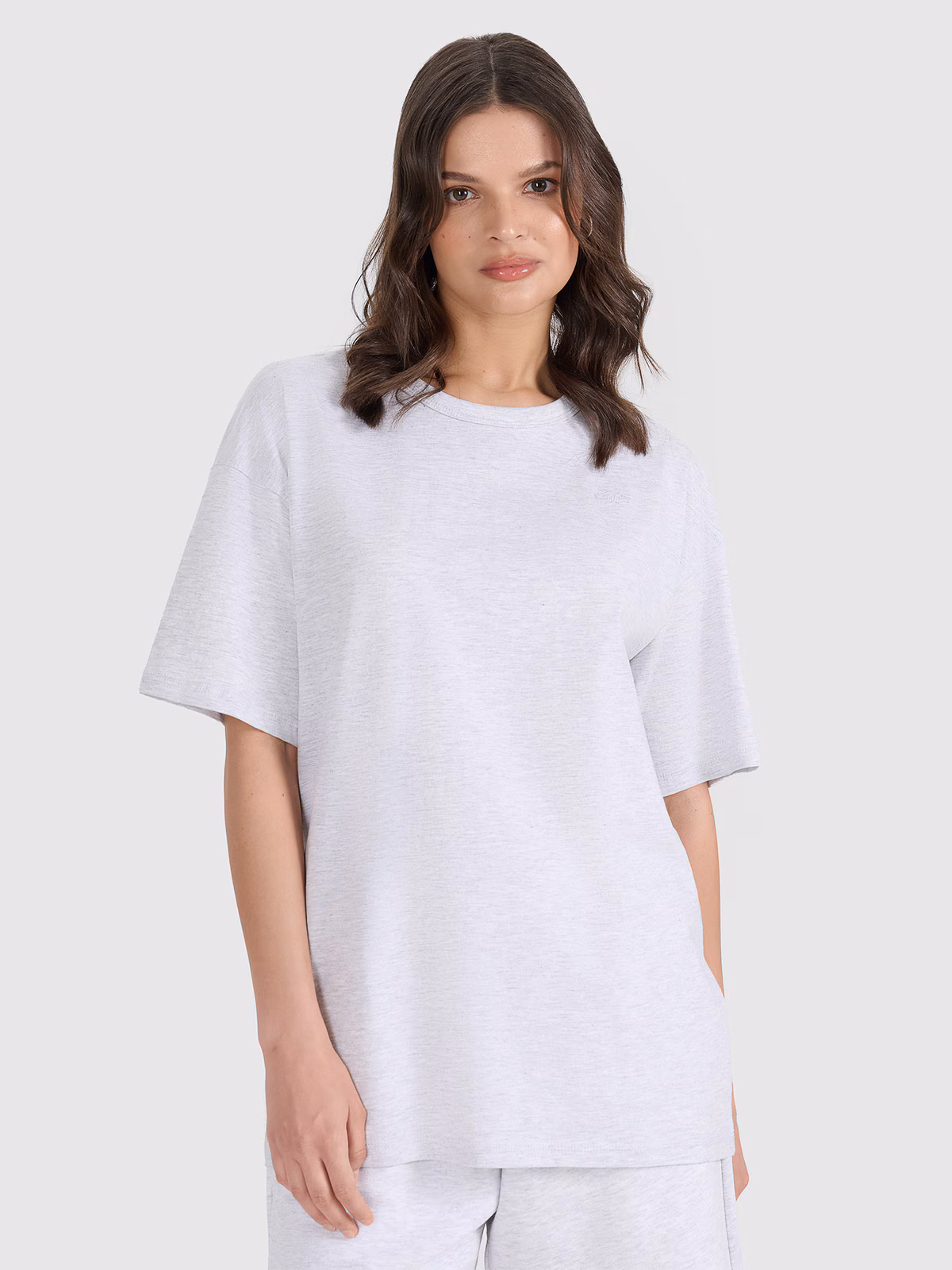 T-shirt oversize gładki uniseks - szary