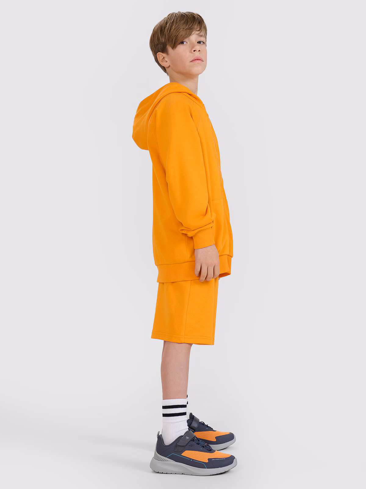 Bluza dresowa rozpinana z kapturem chłopięca - beżowa