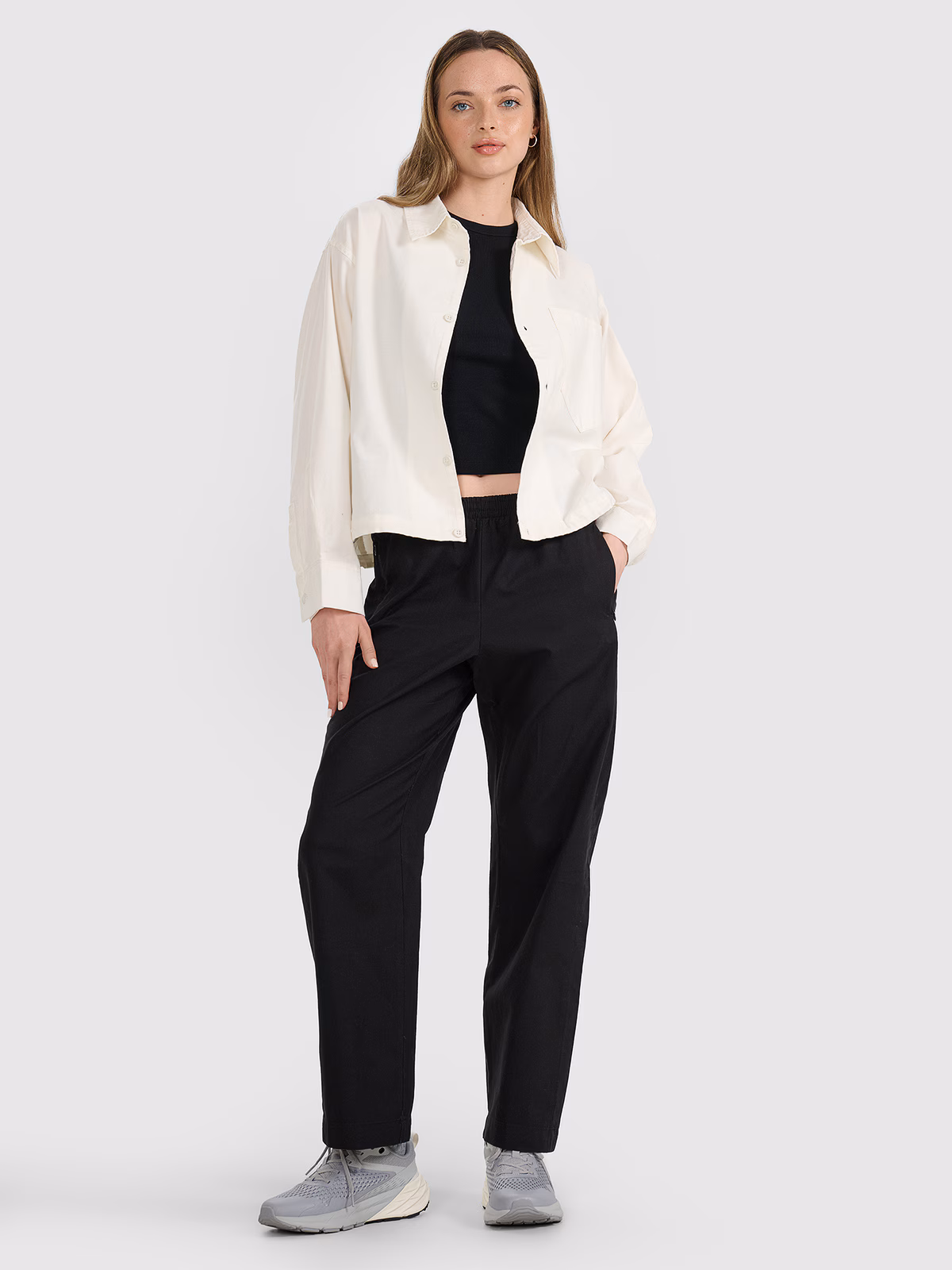 Spodnie casual damskie - żółte