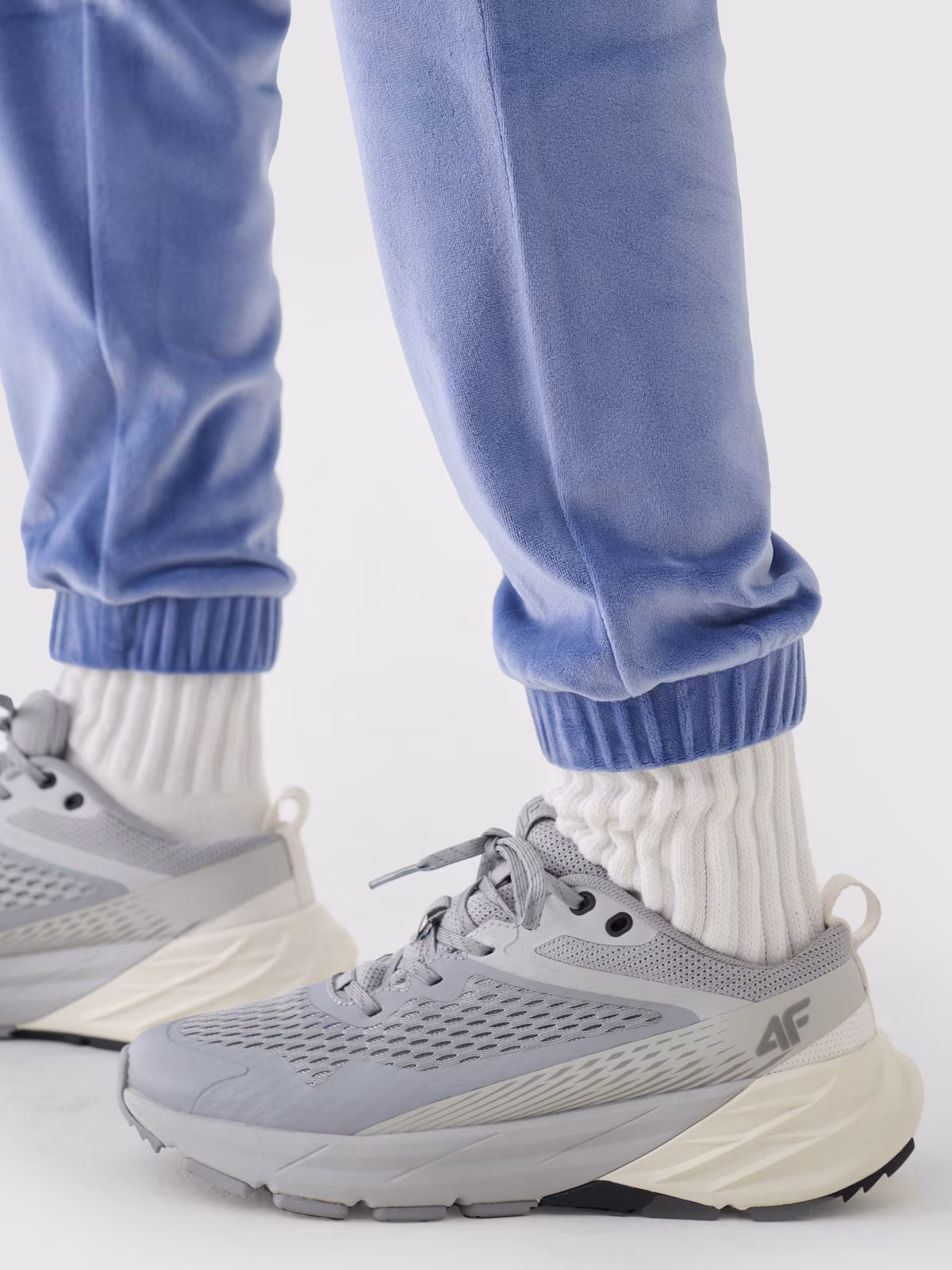 Spodnie dresowe z weluru damskie - granatowe