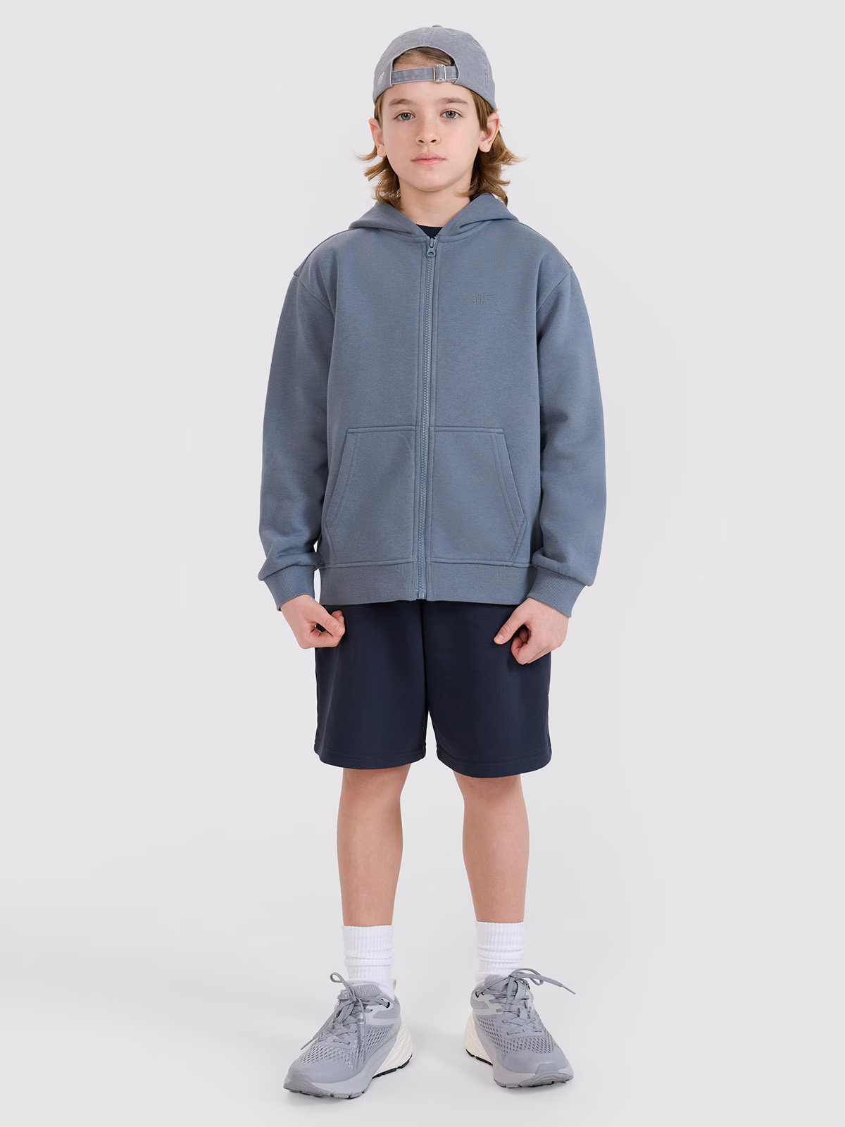 Bluza dresowa rozpinana z kapturem chłopięca - niebieska