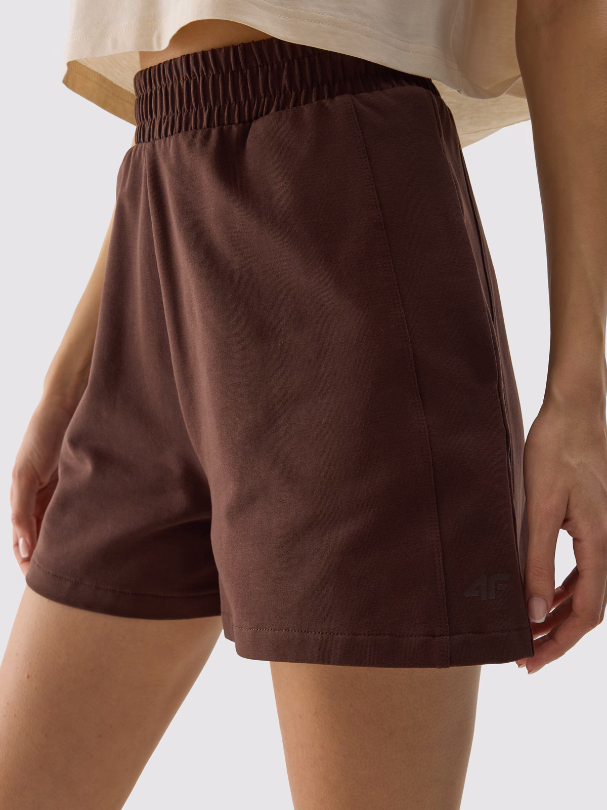 Spodenki dresowe damskie - brązowe