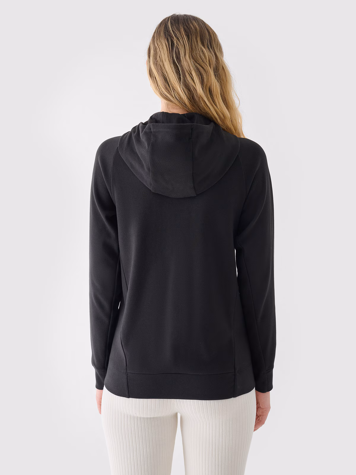 Bluza dresowa rozpinana z kapturem damska - czarna