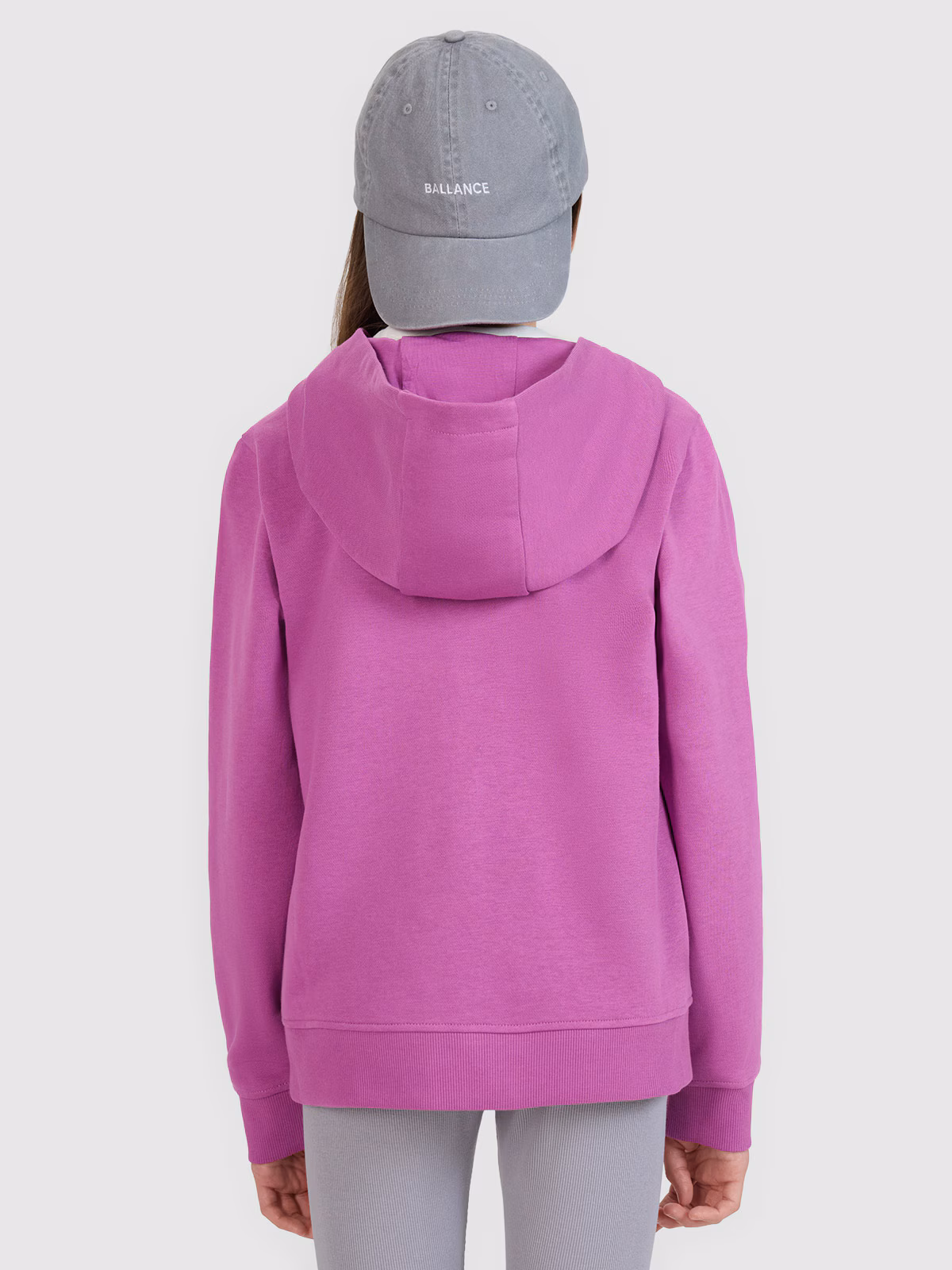 Bluza dresowa rozpinana z kapturem dziewczęca - fioletowa