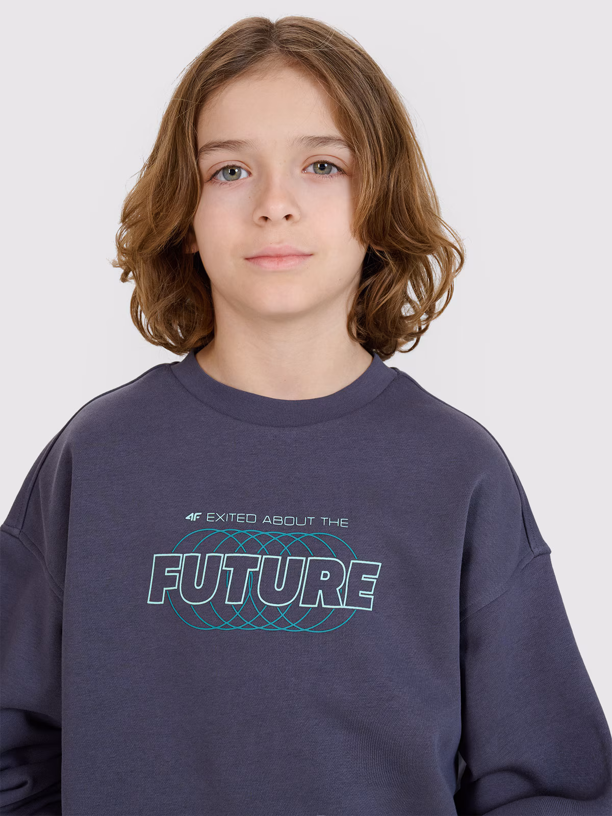 Bluza dresowa nierozpinana bez kaptura chłopięca - czerwona