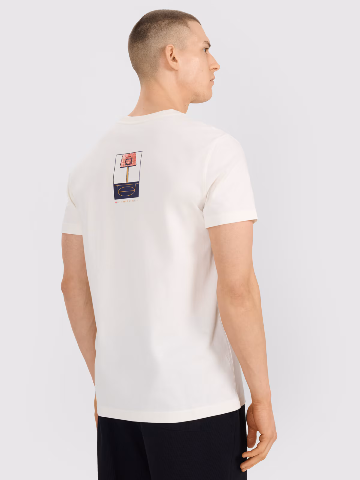 T-shirt oversize z nadrukiem męski - czarny