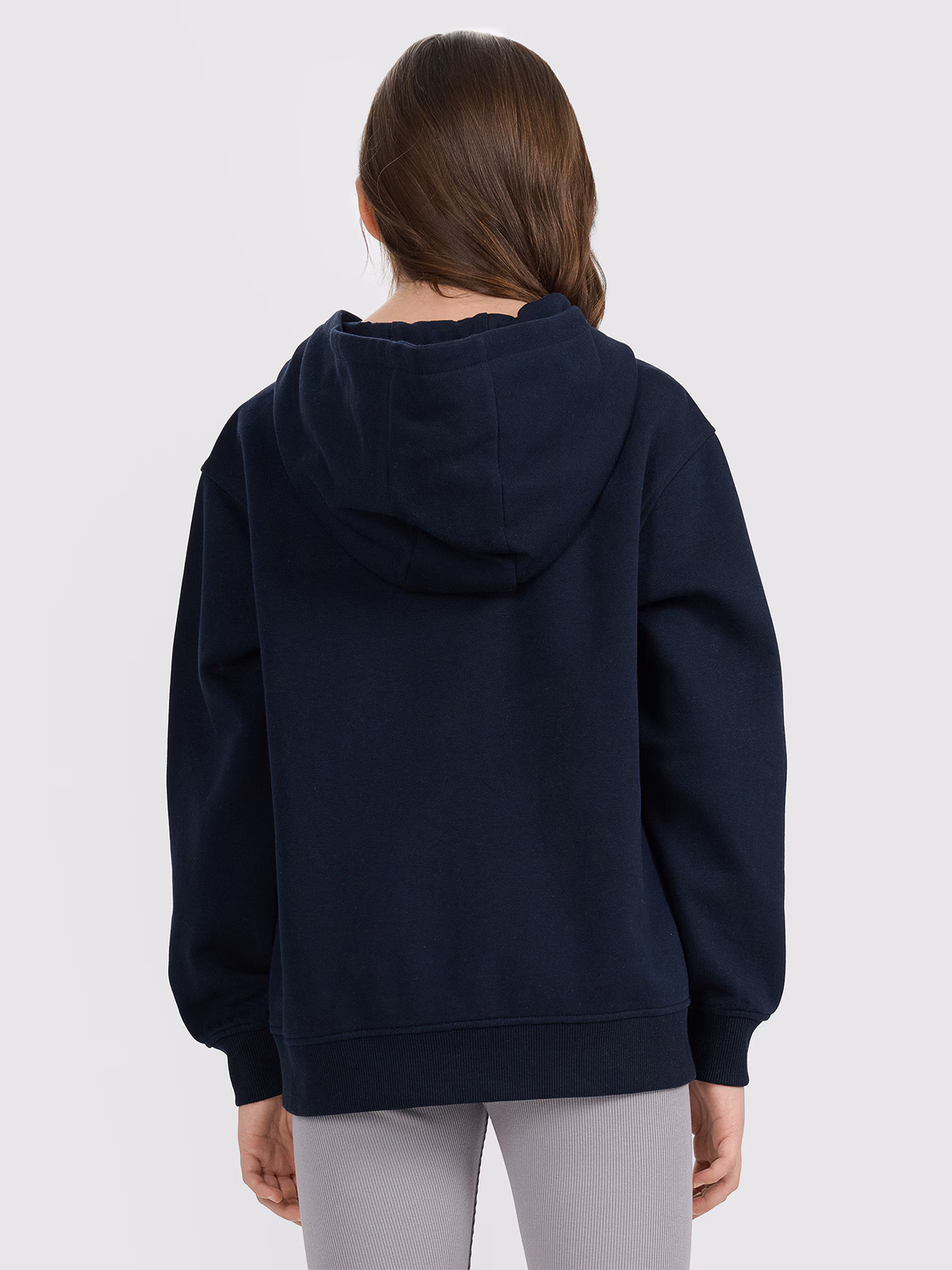 Bluza dresowa nierozpinana z kapturem dziewczęca - szara