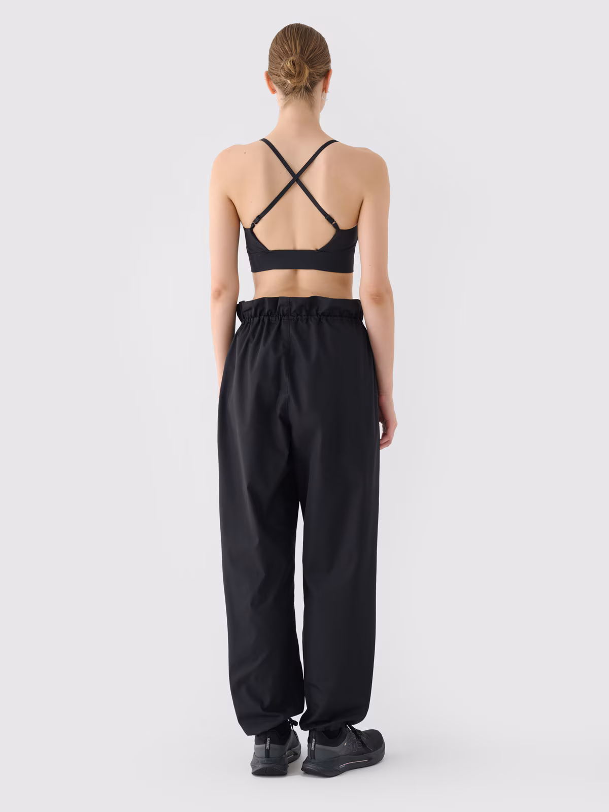 Spodnie casual parachute oversize damskie - oliwkowe/khaki