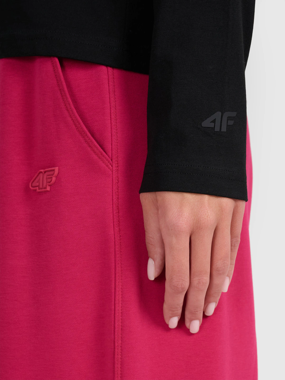 Longsleeve oversize gładki damski - szary