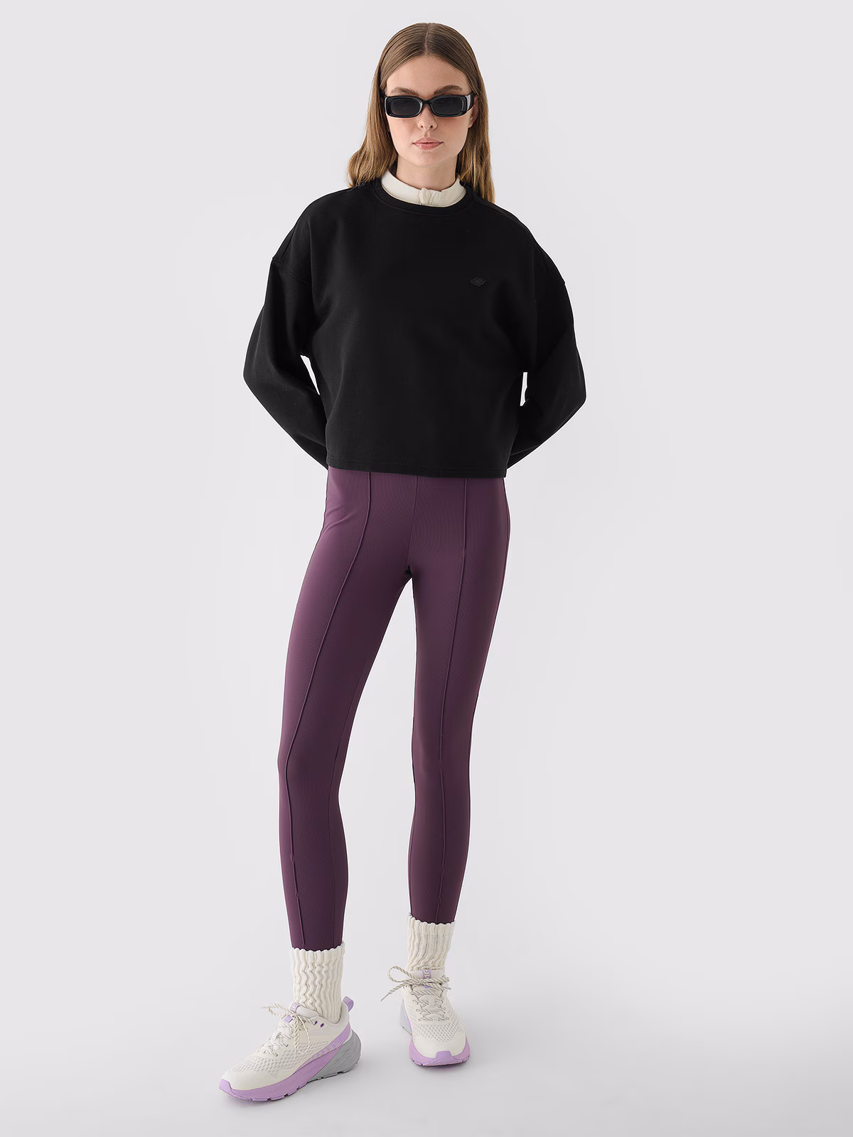 Bluza dresowa nierozpinana bez kaptura damska - różowa