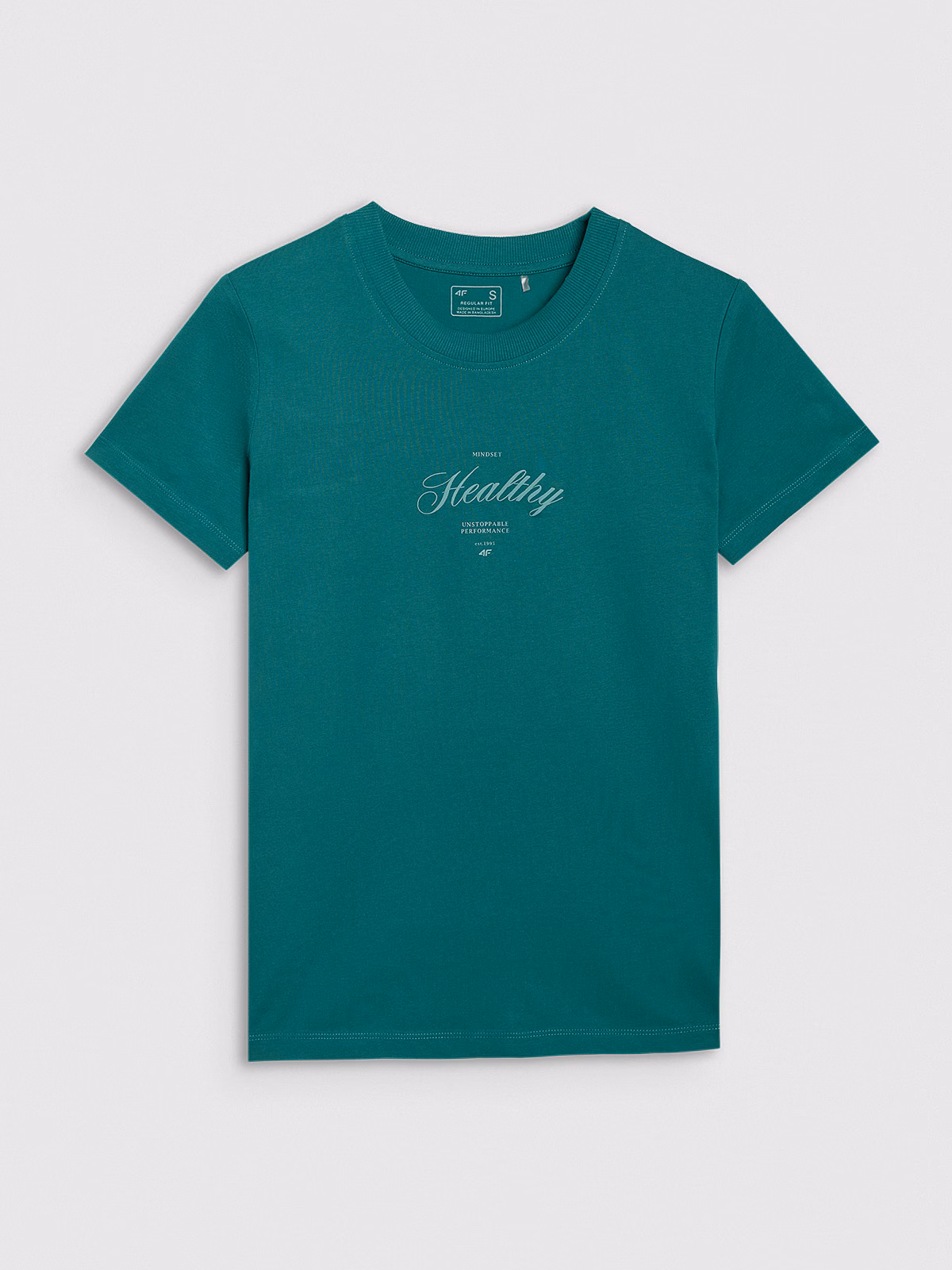 T-shirt regular z nadrukiem damski - biały