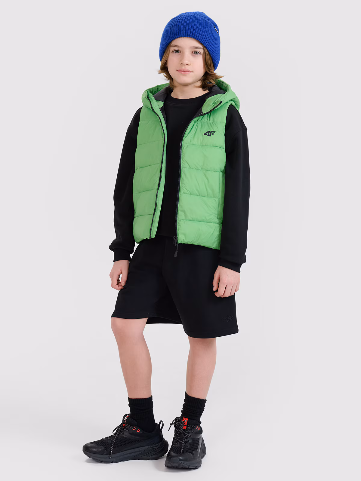 Bezrękawnik puchowy z wypełnieniem syntetycznym chłopięcy - pomarańczowy