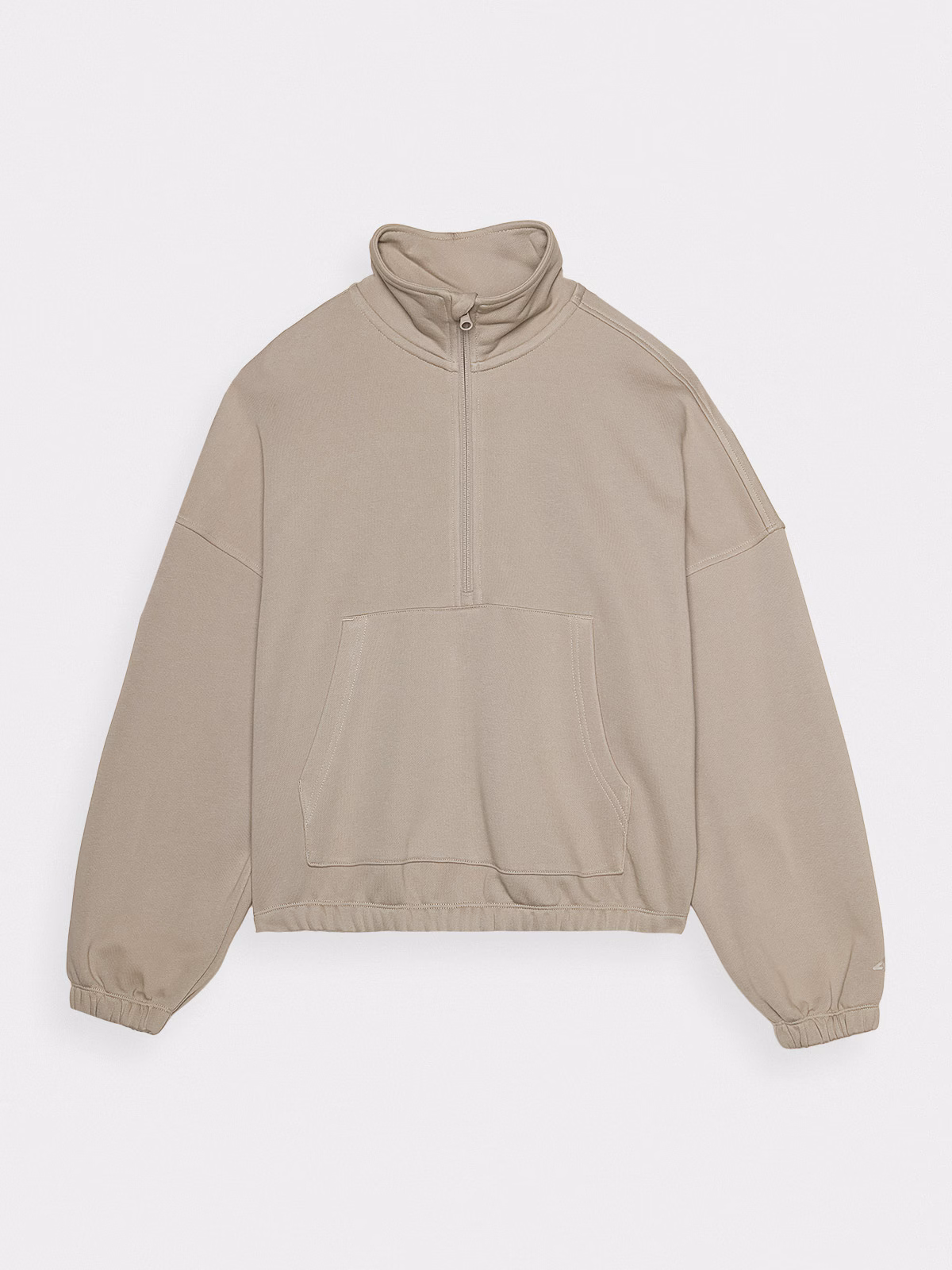 Bluza dresowa bez kaptura damska - beżowa