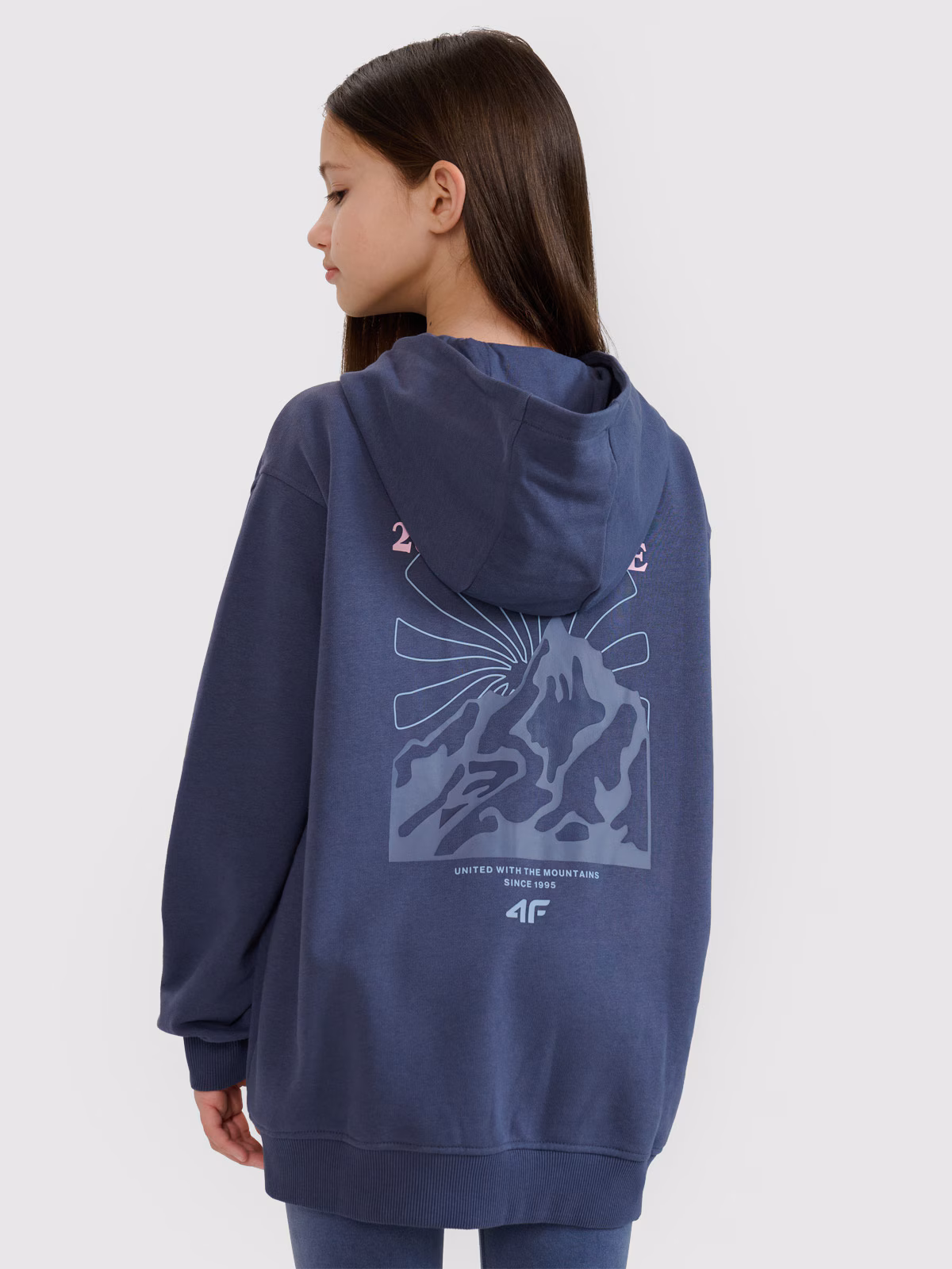 Bluza dresowa rozpinana z kapturem dziewczęca - szara