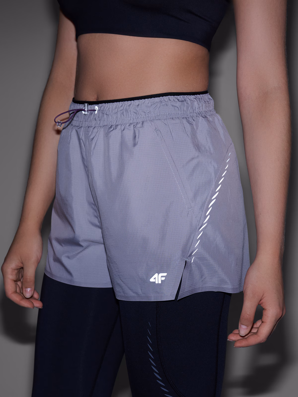 Spodenki do biegania szybkoschnące damskie - fioletowe