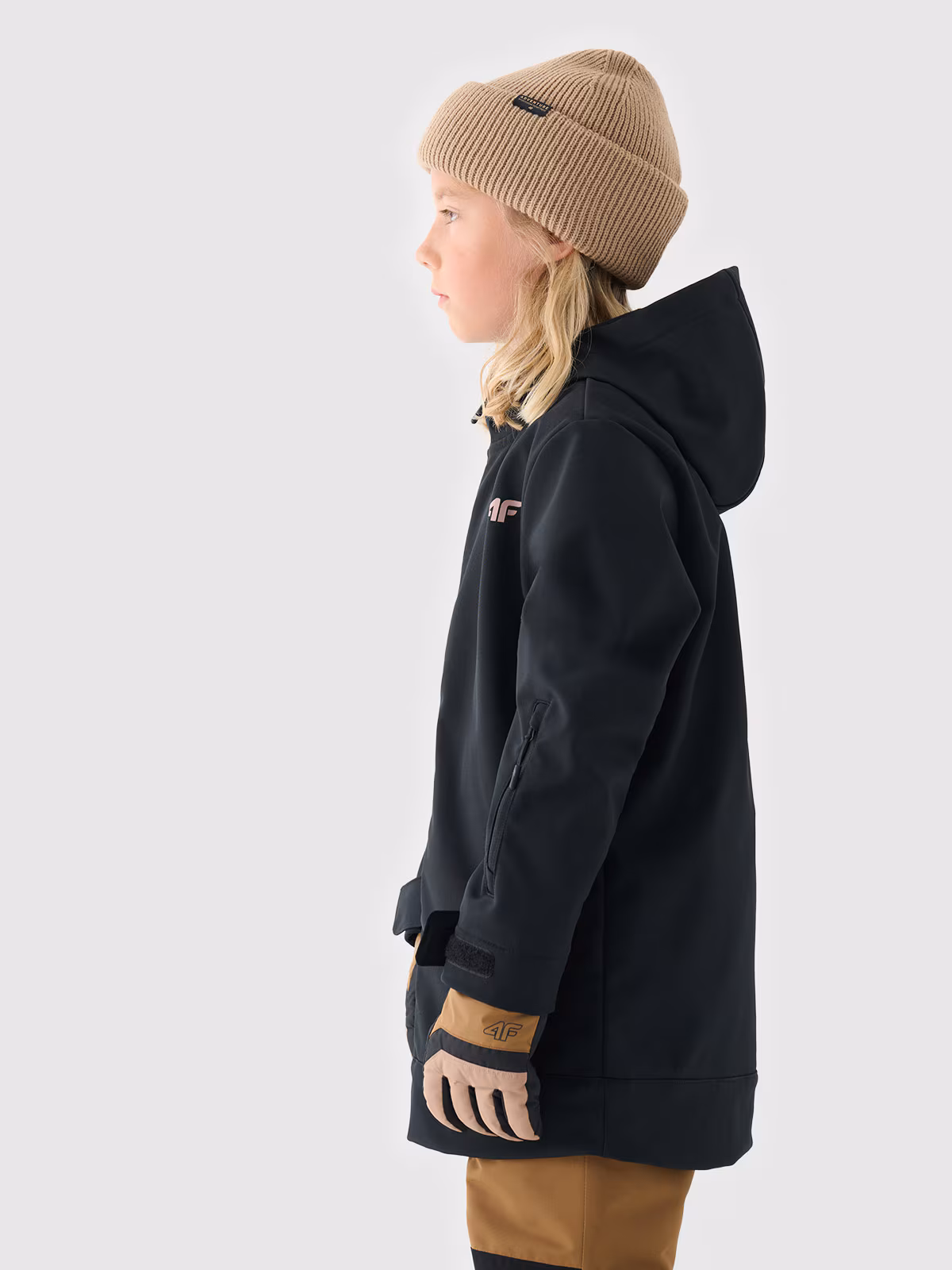 Kurtka snowboardowa softshell wiatroodporna membrana NeoDry 5000 chłopięca - czarna