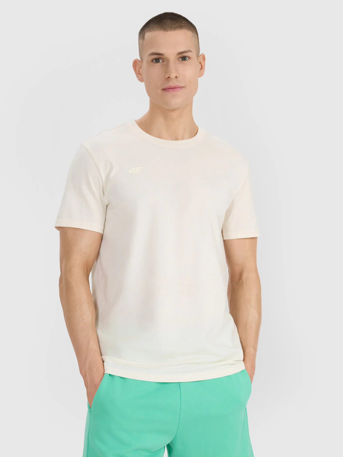 T-shirt regular z nadrukiem męski - czarny