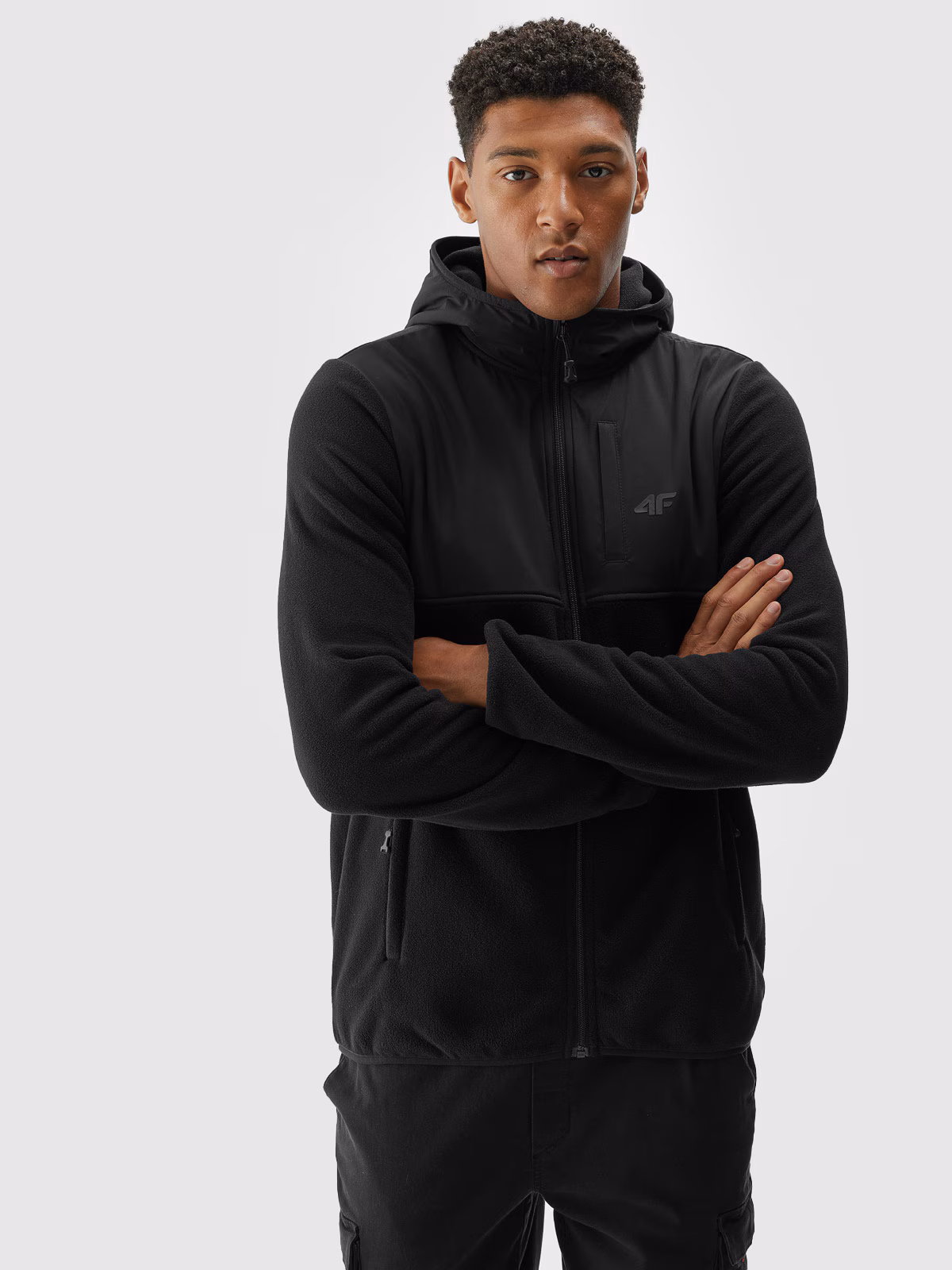 Polar z kapturem regular męski - zielony