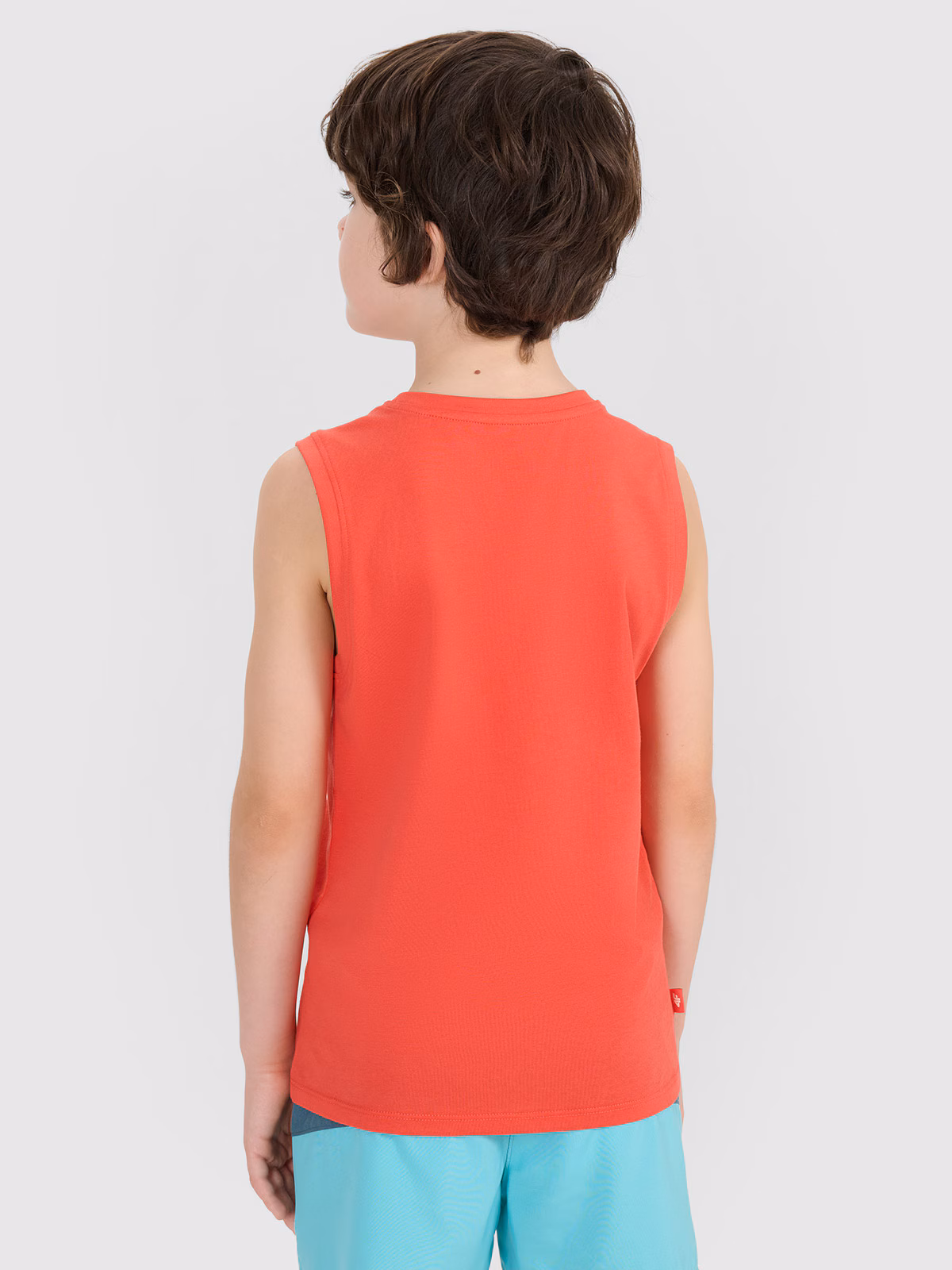 Tank top regular z nadrukiem chłopięcy - turkusowy