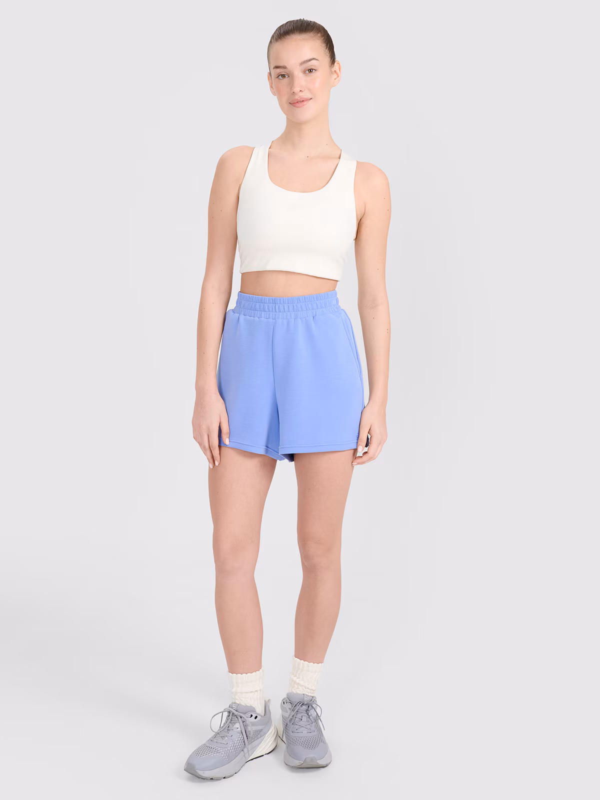 Spodenki dresowe z modalem damskie - niebieskie