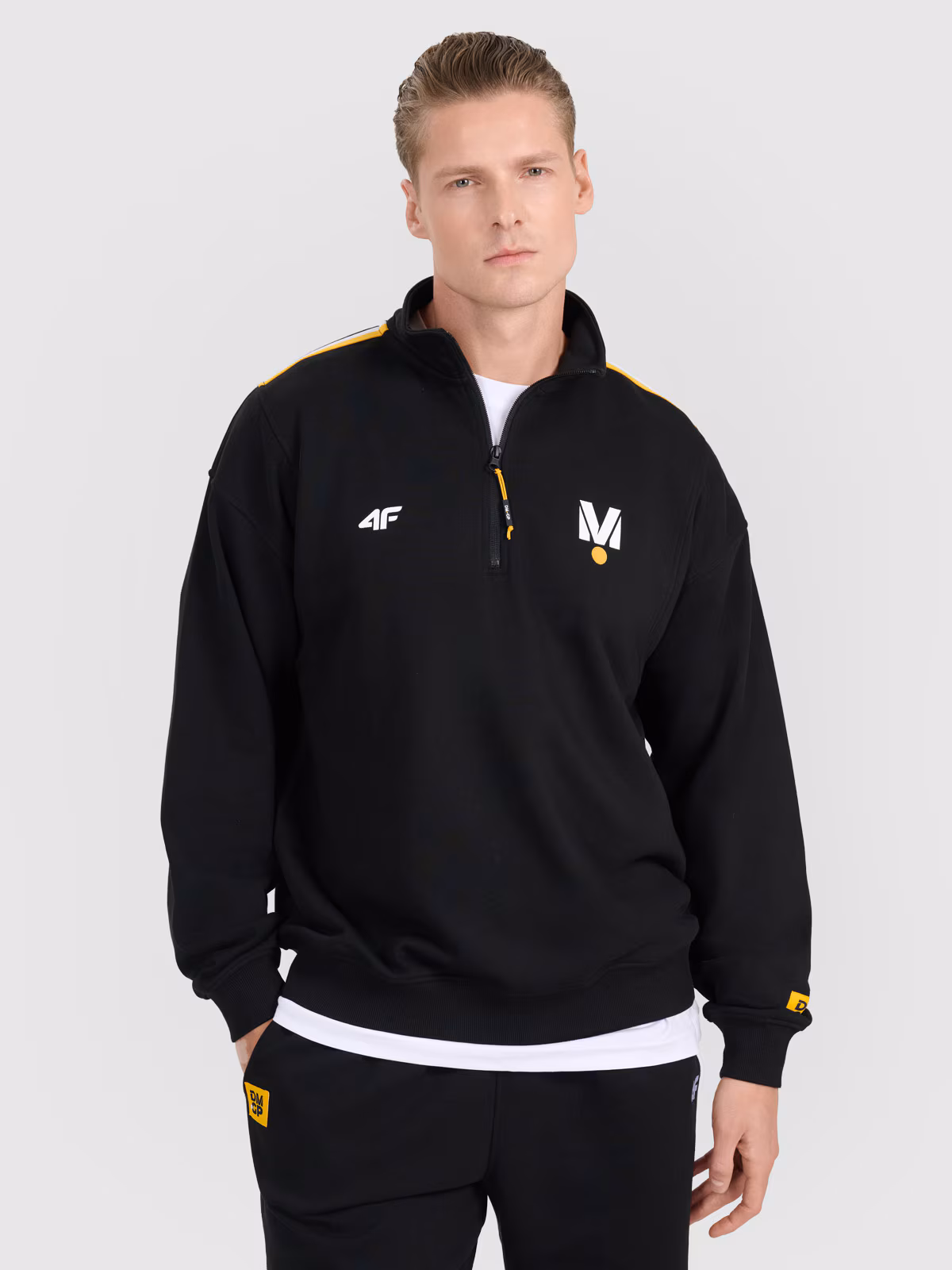 Bluza dresowa nierozpinana bez kaptura uniseks 4F x Drift Masters - czarna