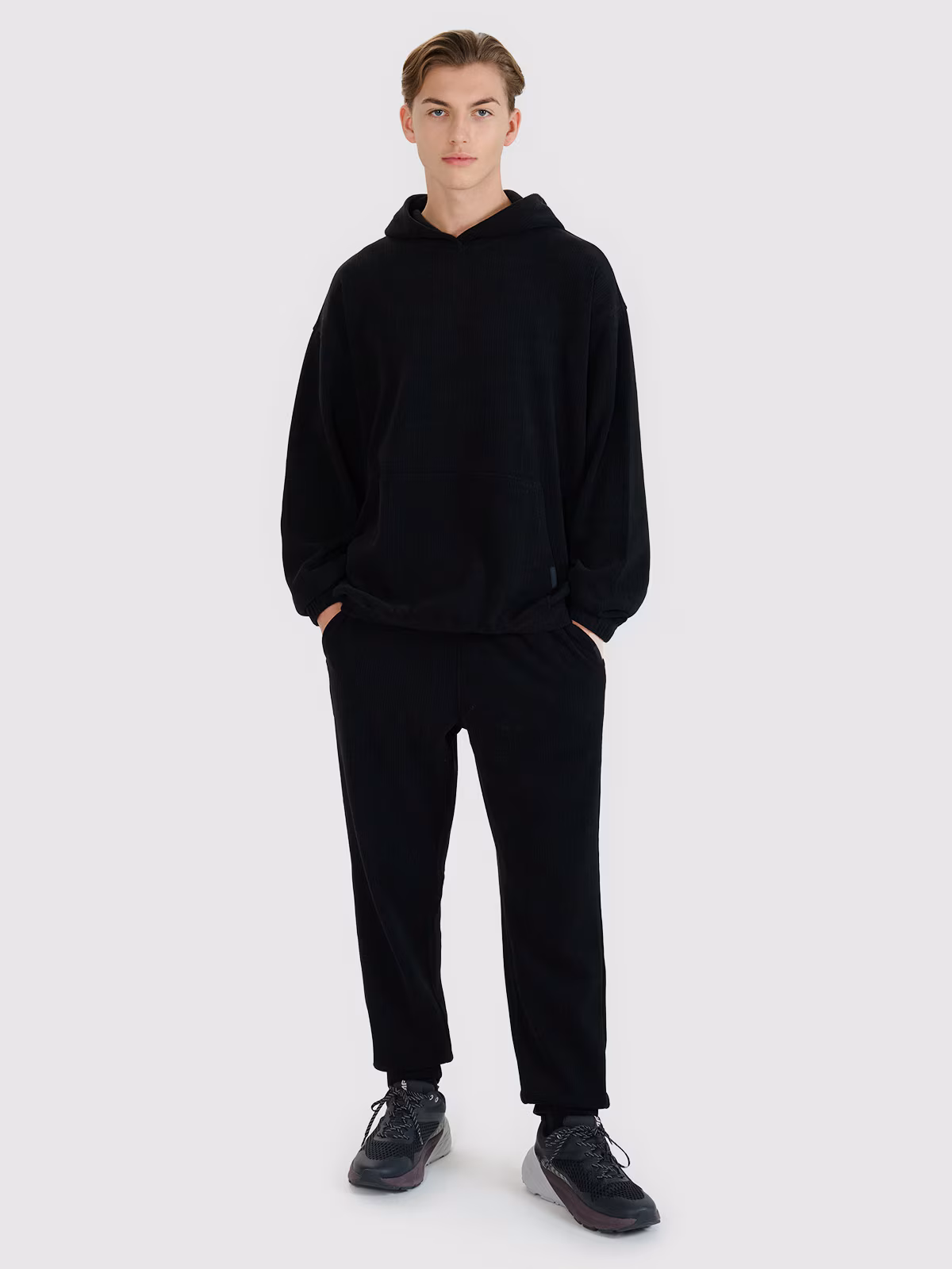 Spodnie dresowe joggery męskie - czarne