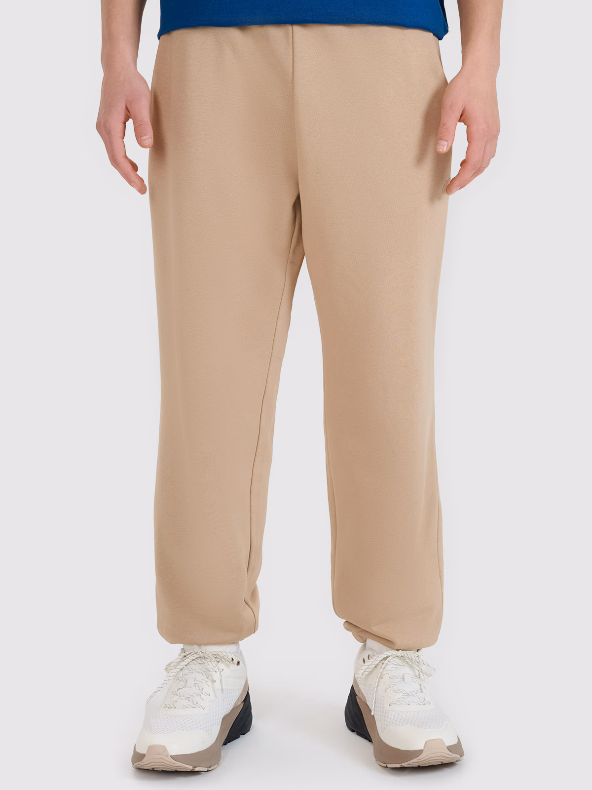 Spodnie dresowe joggery męskie - beżowe