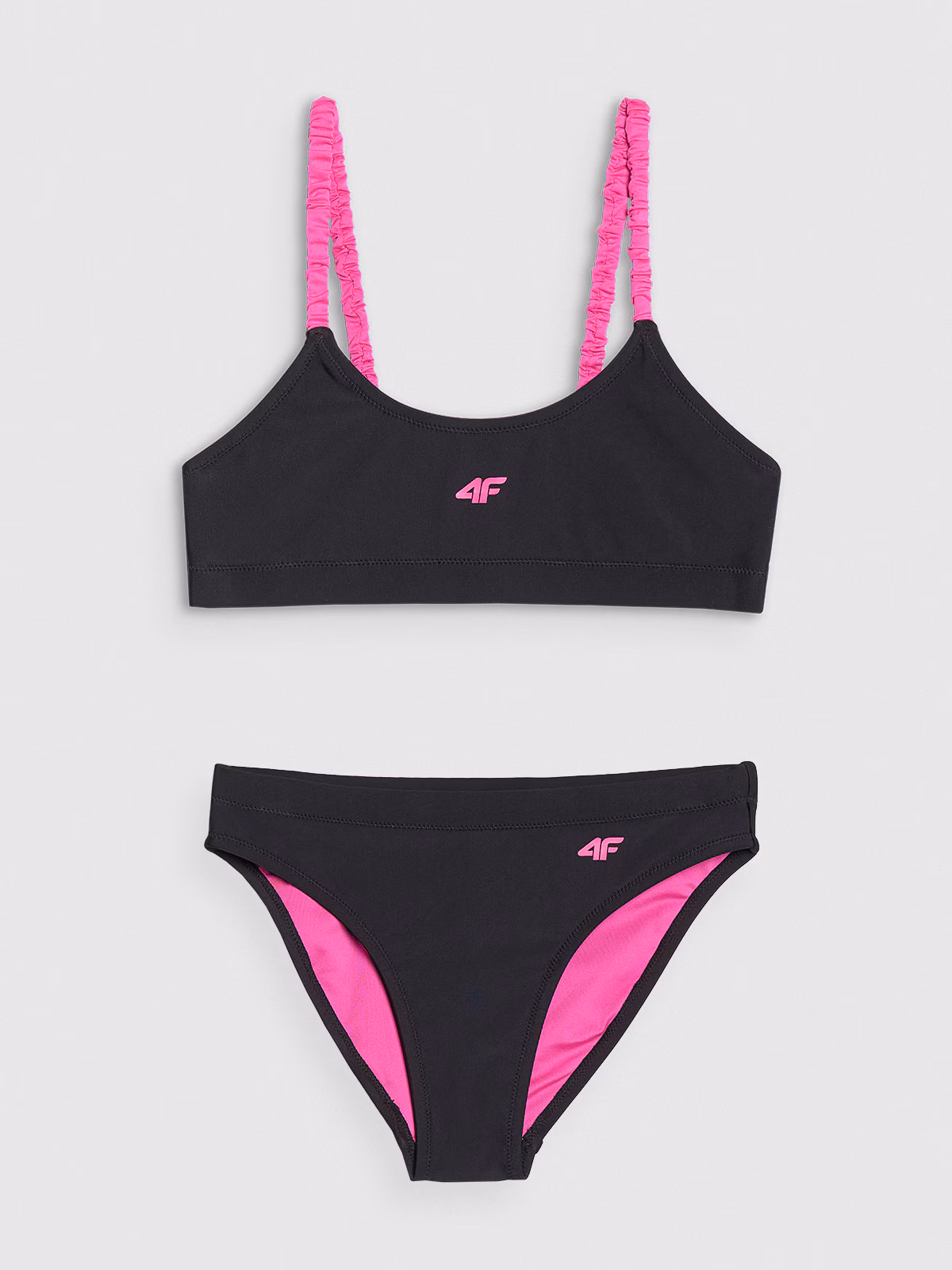 Kostium kąpielowy dwuczęściowy dziewczęcy - czarny