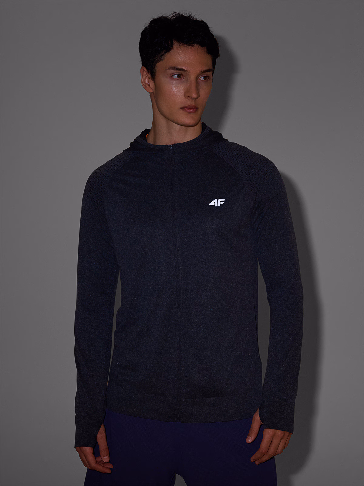 Bluza do biegania w terenie szybkoschnąca męska - szara