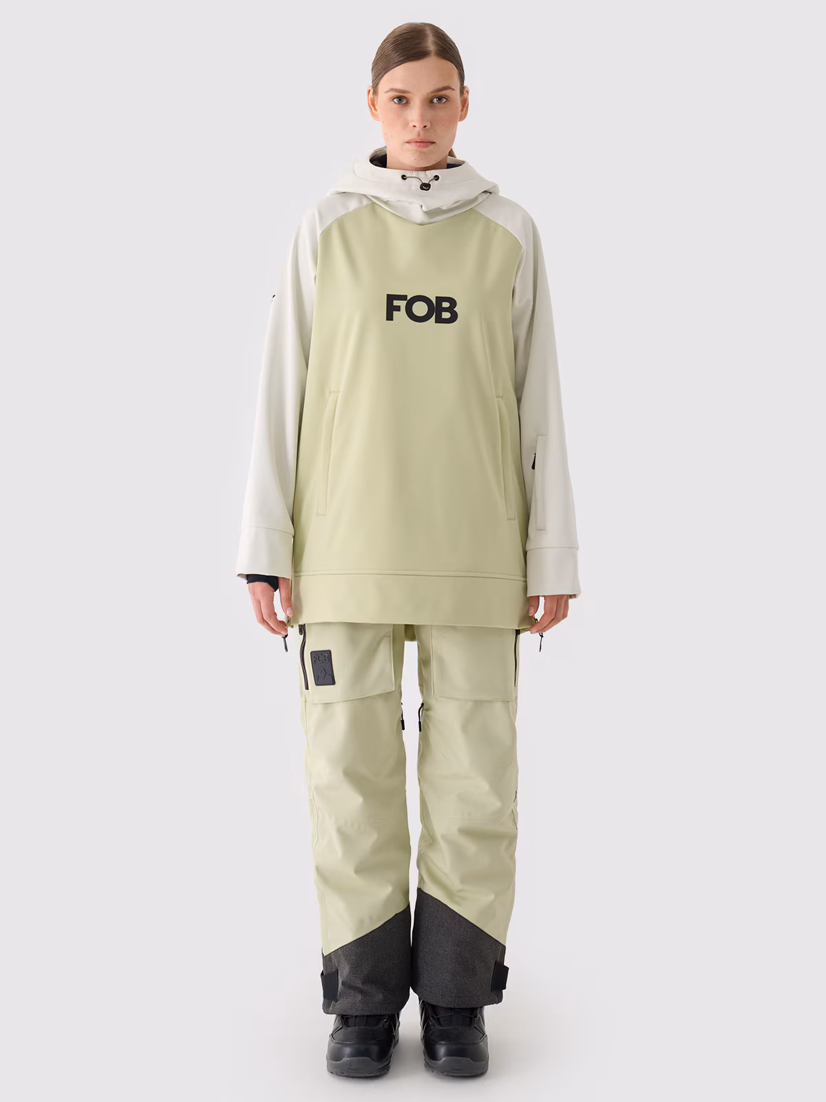 Bluza snowboardowa z softshellu membrana 5000 damska - oliwkowa/khaki