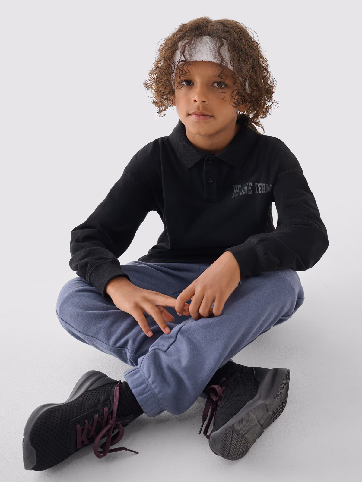 Longsleeve oversize chłopięcy - czarny