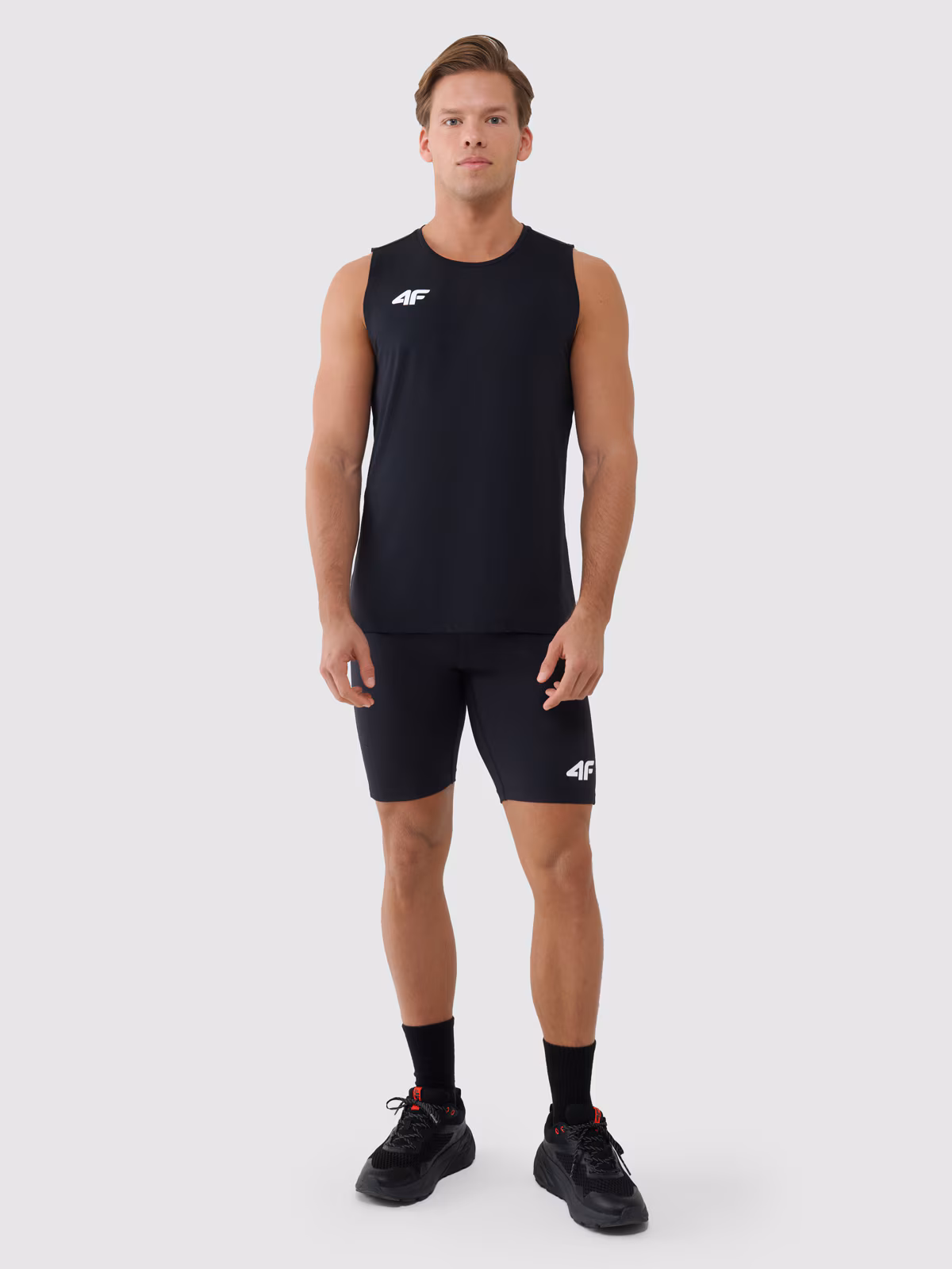 Legginsy krótkie treningowe męskie - żółte